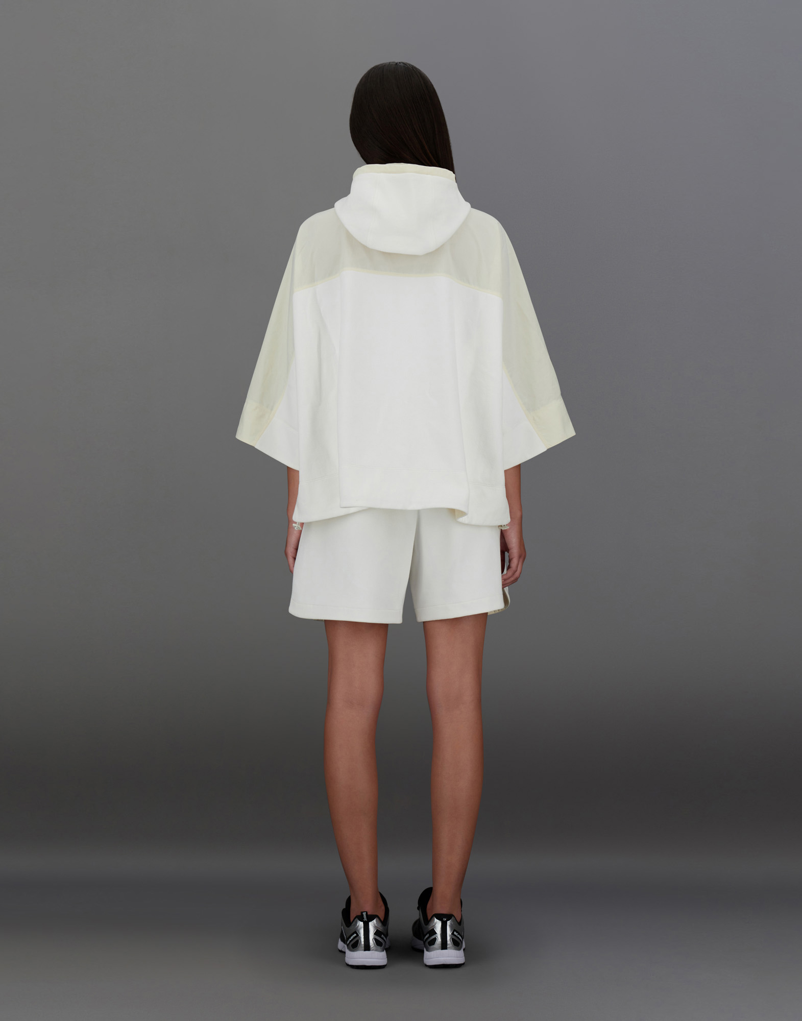 Shop Herno Laminar Sweatshirt In Structured Fleece And Tech-poplin In White