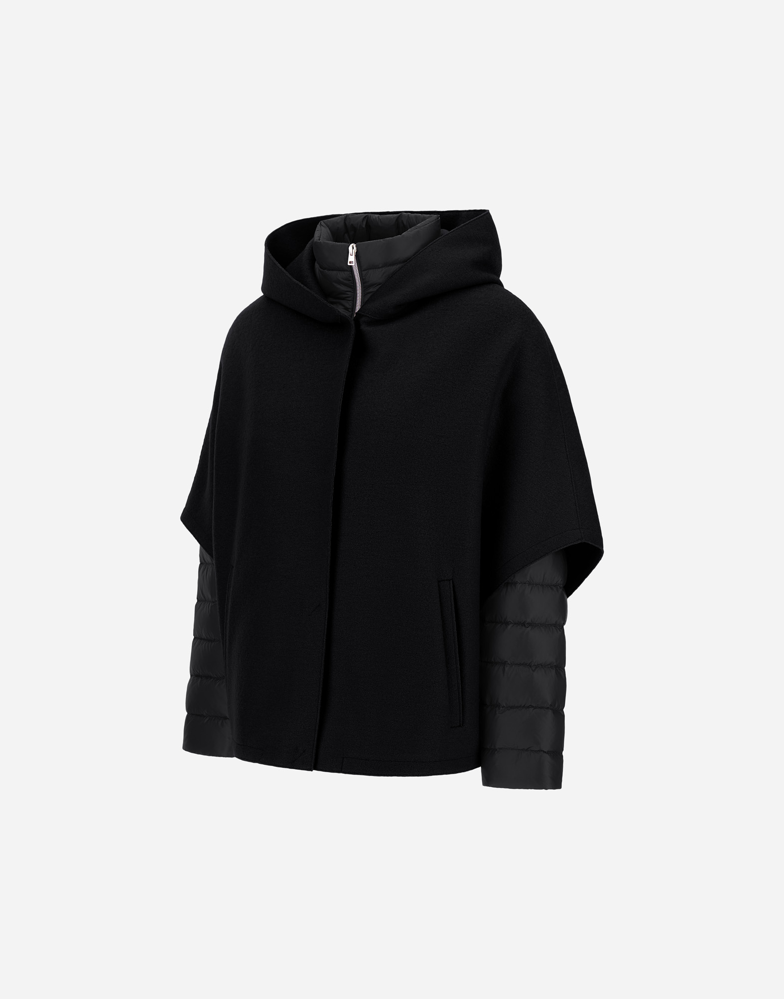 Herno Resort Cape In Felted Wool & Nylon Ultralight