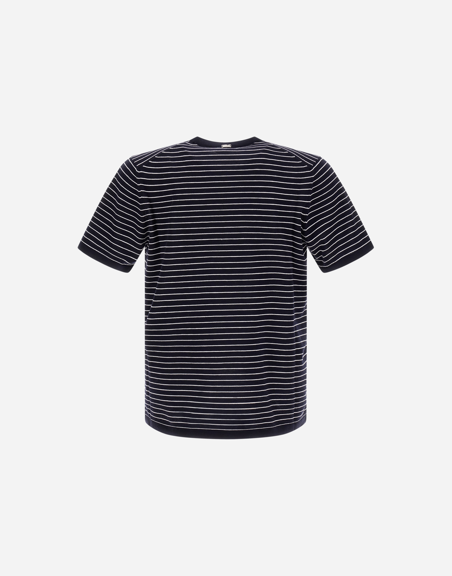 Herno Plain Cotton Knit T-shirt In Blu Navy
