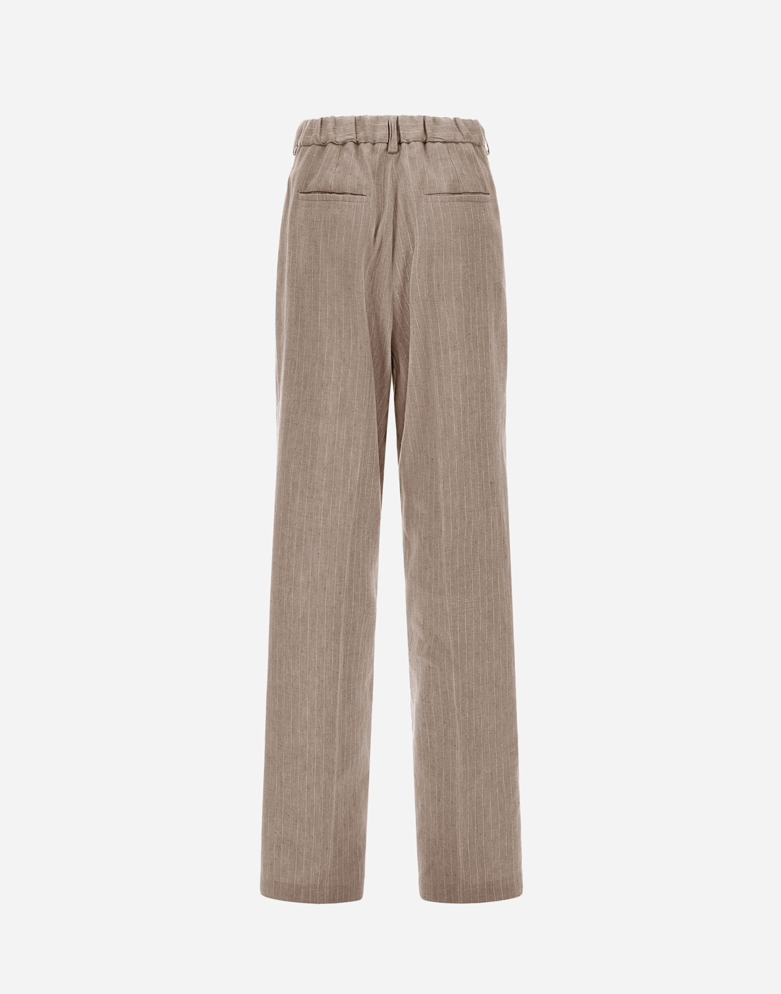Herno Trousers In Linen Pinstripe In Chantilly