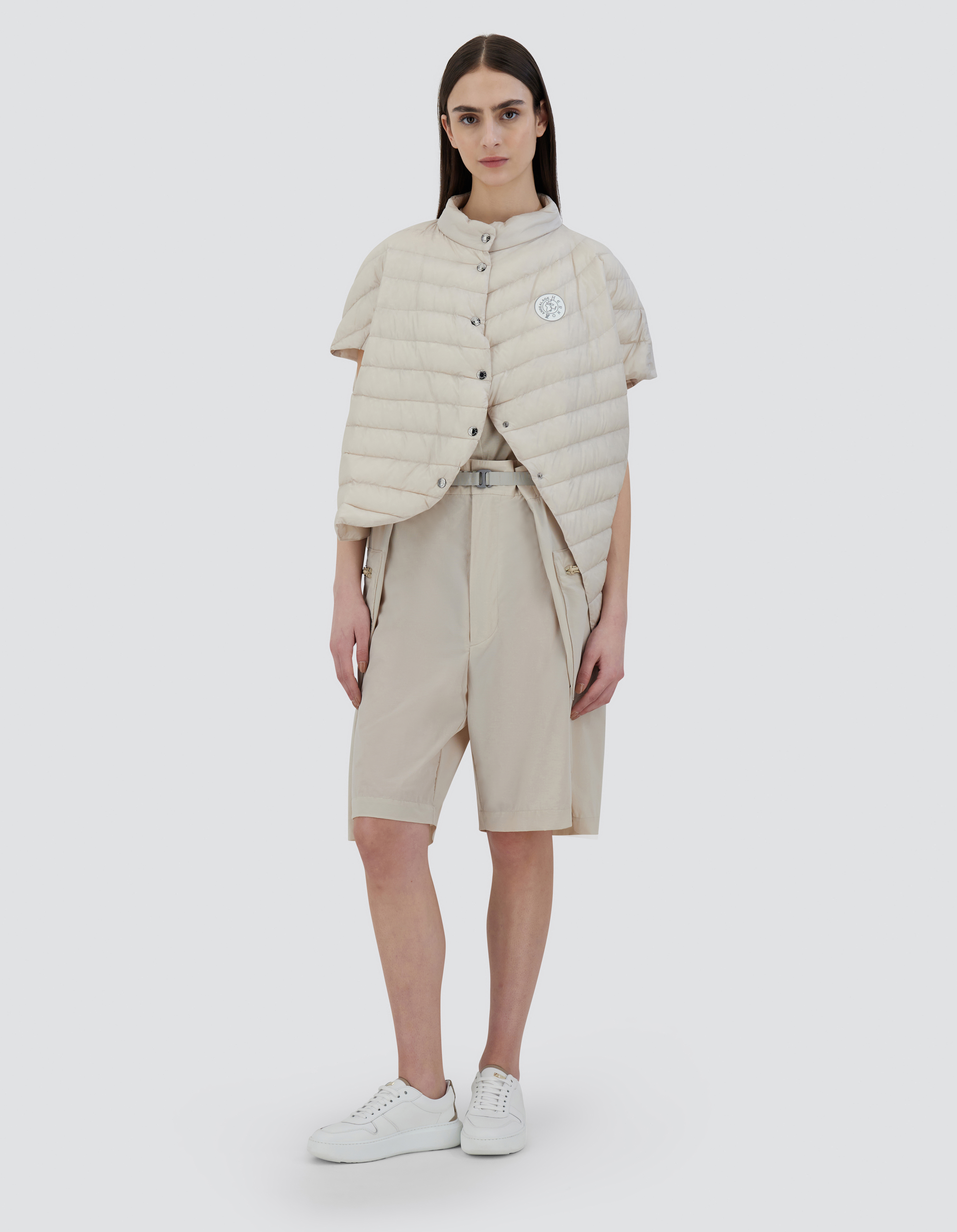 Herno Globe Cape In Fast5degradable In Light Beige