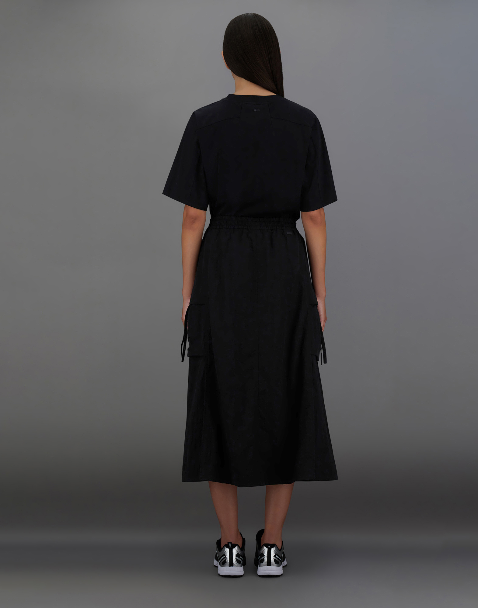 Herno Laminar Skirt In Tech-crinkle And Extralight Stretch In Black