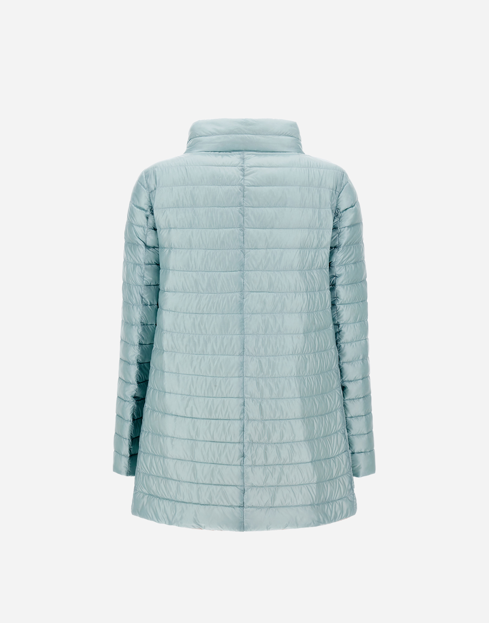 Herno Reversible A-shape Jacket In Nylon Ultralight In Ice/light Blue