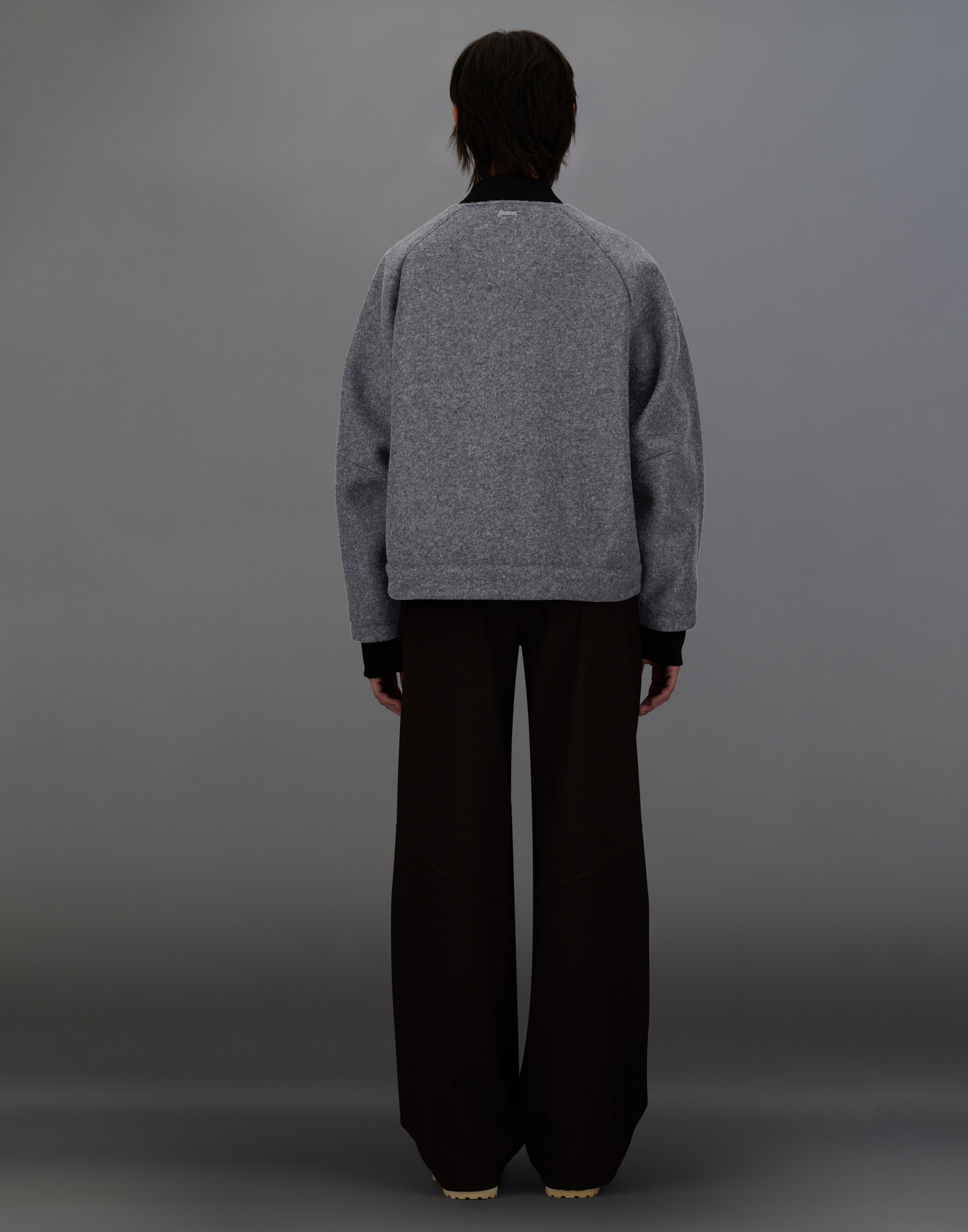 Herno Laminar Technical Wool And Extra Light Stretch Padded Bomber Jacket In Gray