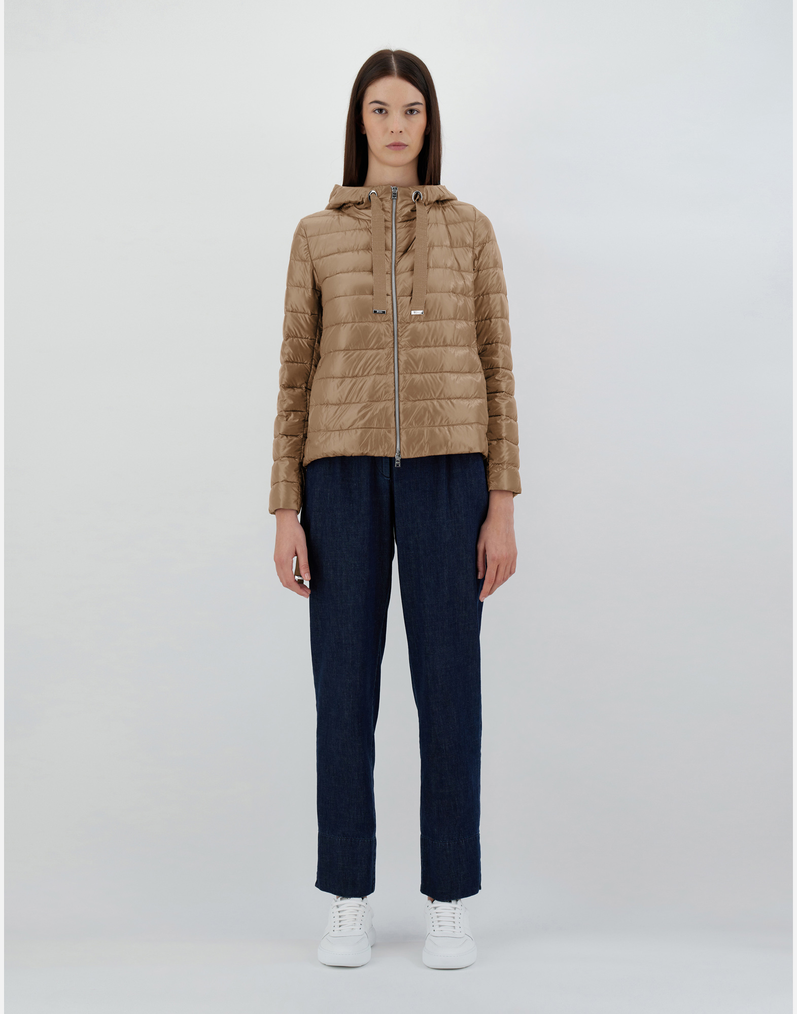 Herno Bomber Jacket In Nylon Ultralight In Camel