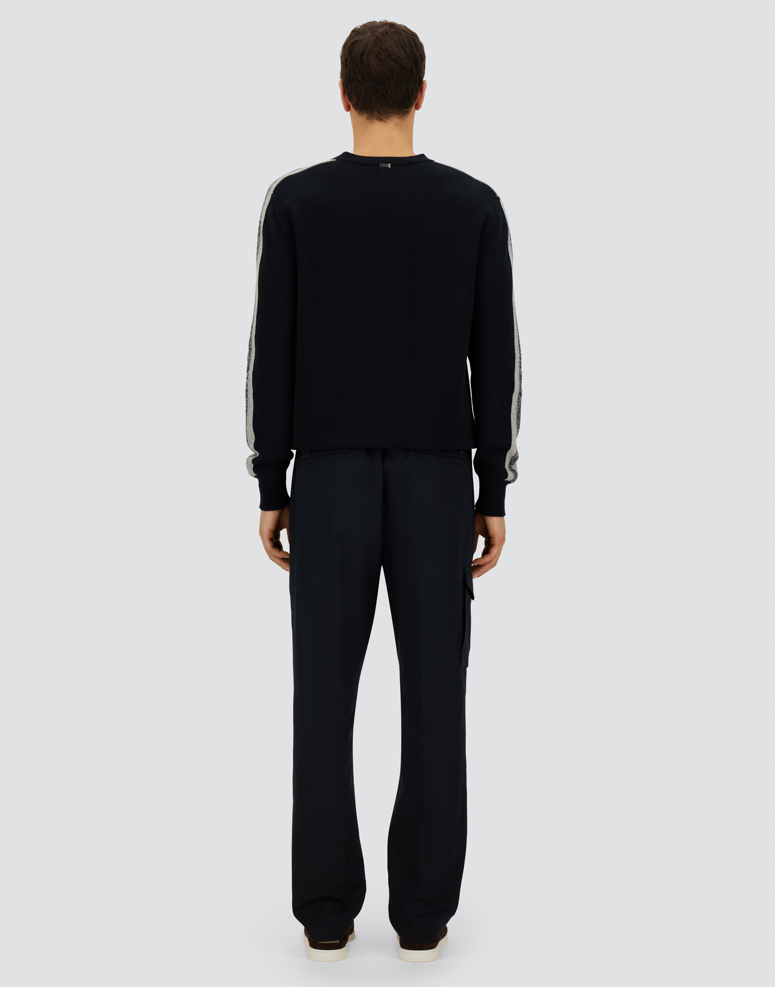Herno Resort Cargo Trousers In Pure Cotton In Blue