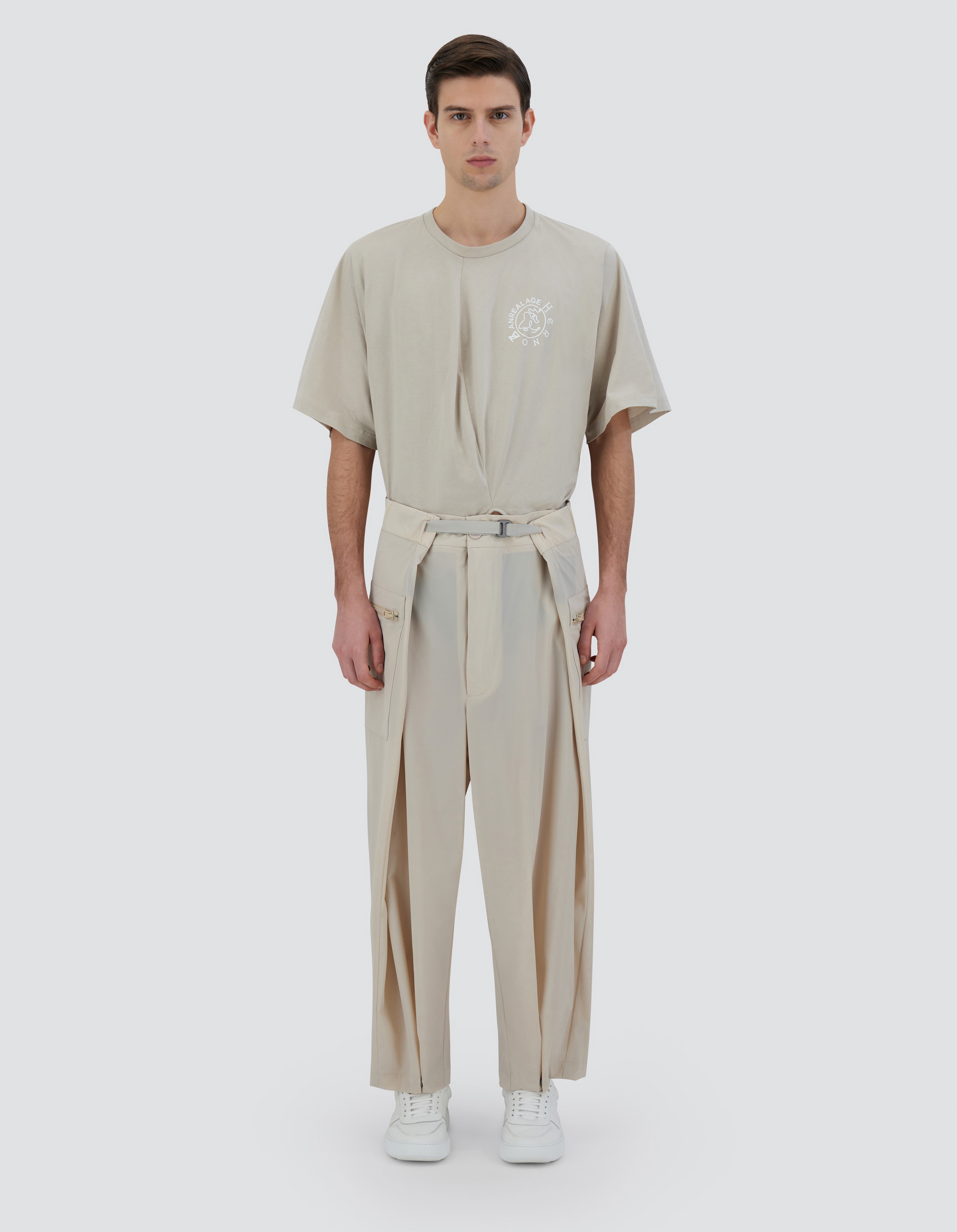Herno Globe Trousers In Eco Everyday In Light Beige