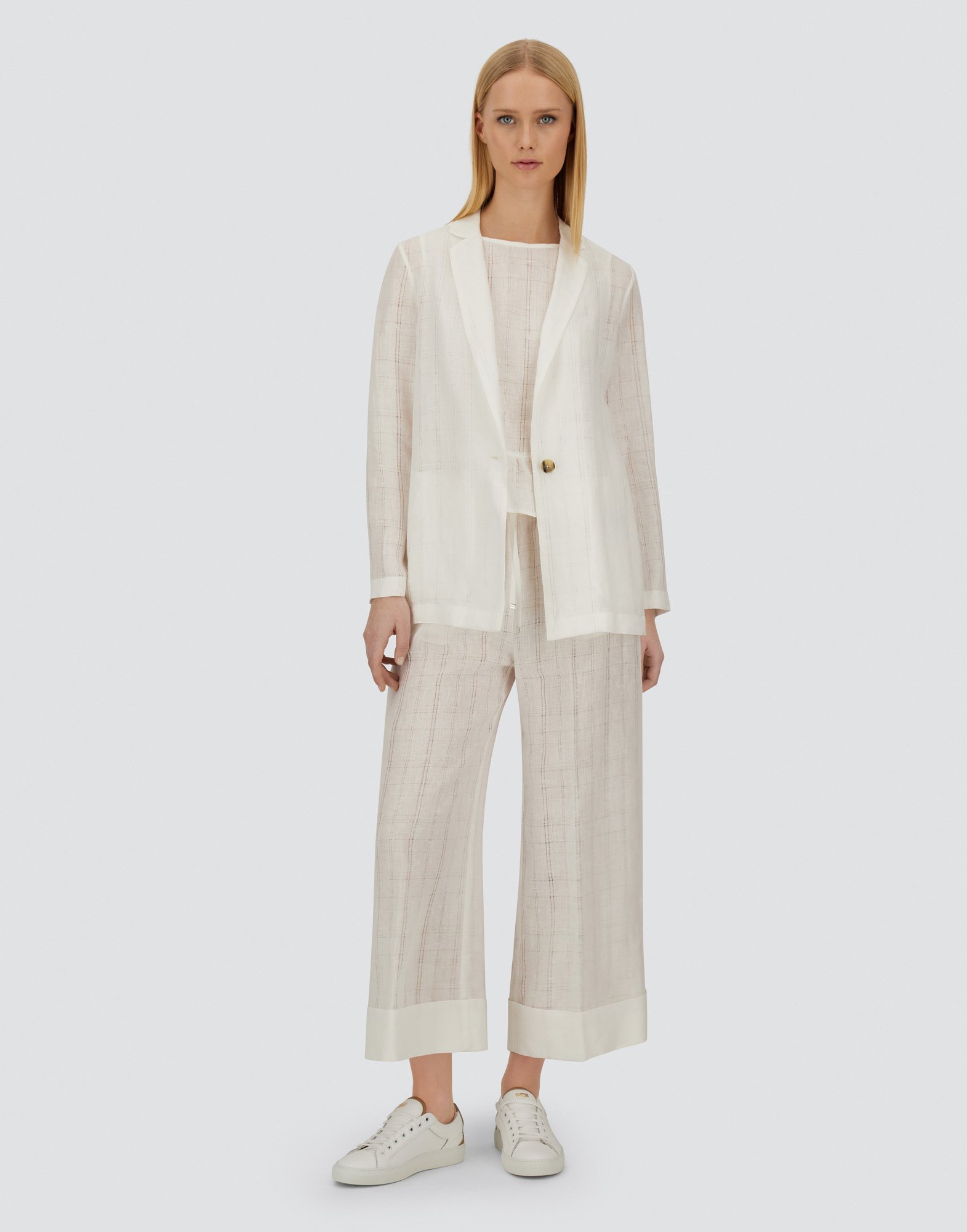 Herno Resort Blazer In Check Linen