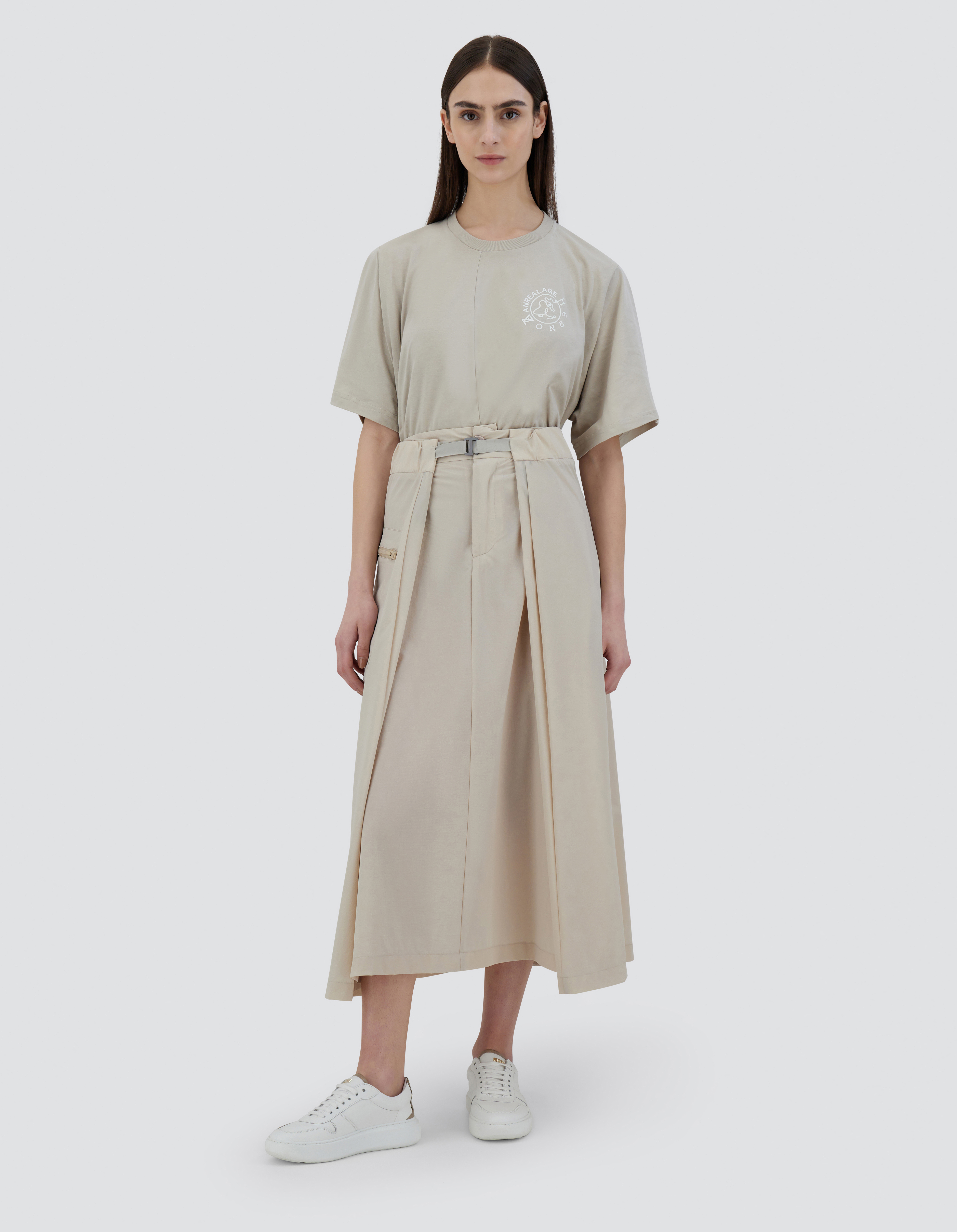 Herno Globe Skirt In Eco Everyday In Light Beige