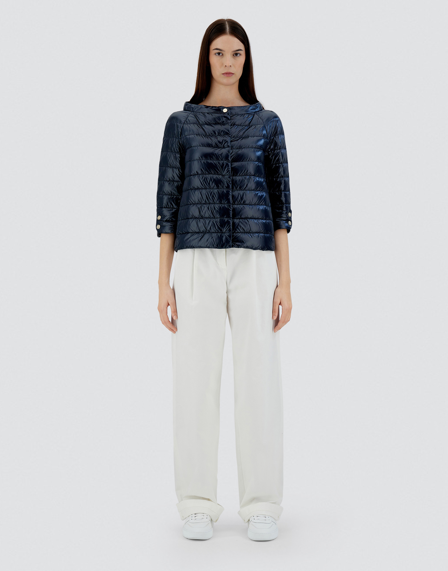Shop Herno Elsa In Navy Blue