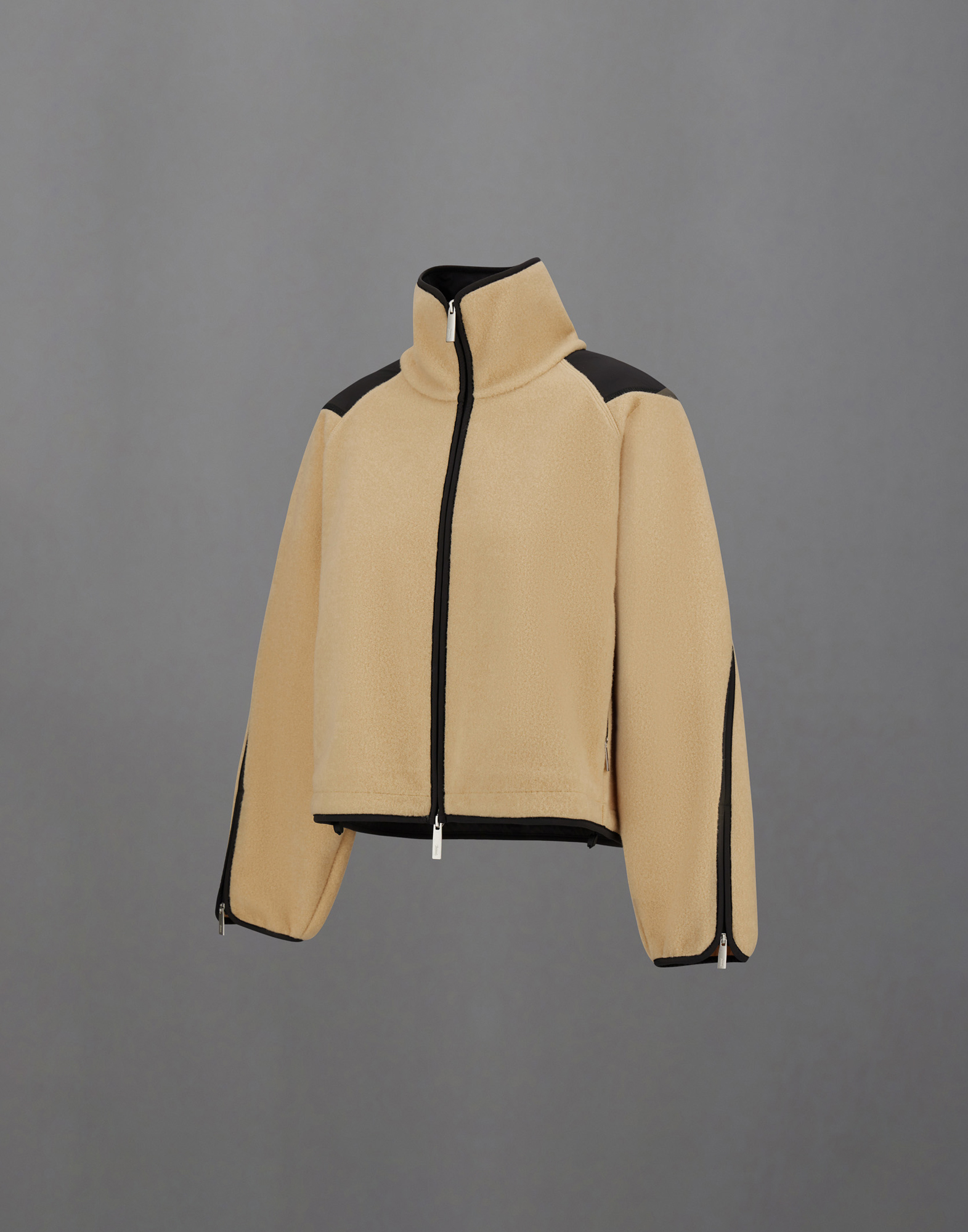 Herno Laminar Polar Fleece And Extra Light Stretch Padded Sweatshirt In Neutral