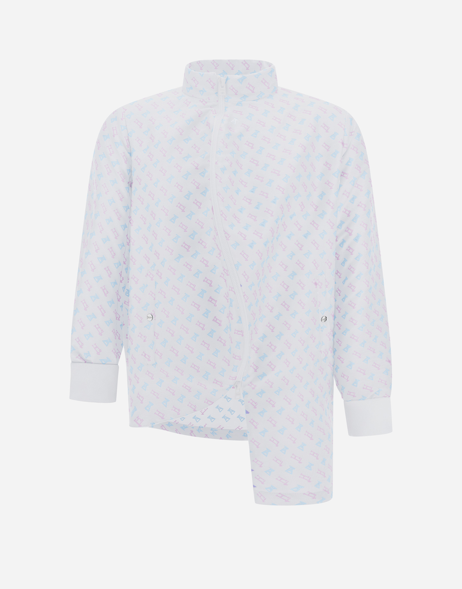 Herno Globe Bomber Jacket In Photocromatic Monogram In White