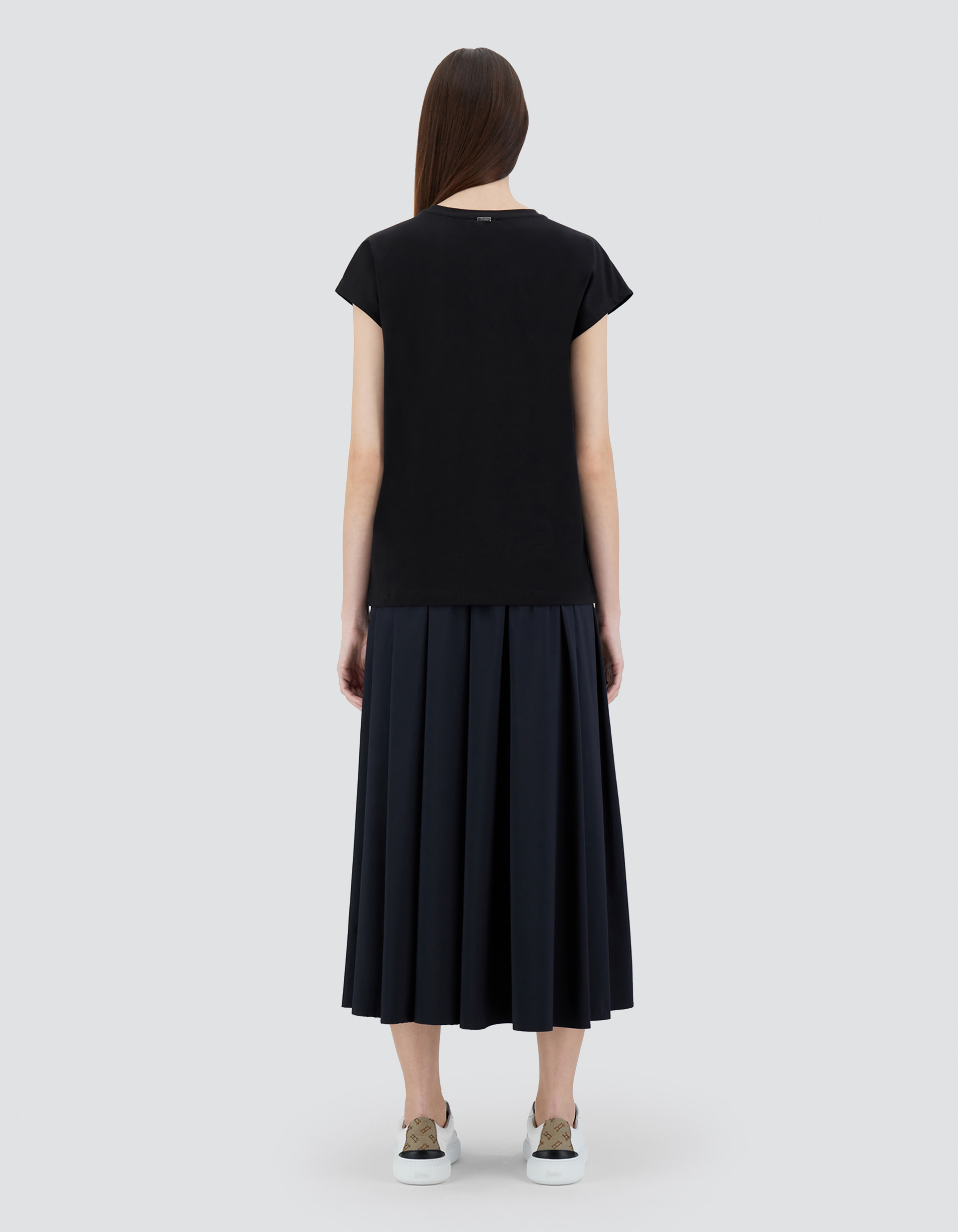 Herno T-shirt In Interlock Jersey In Black