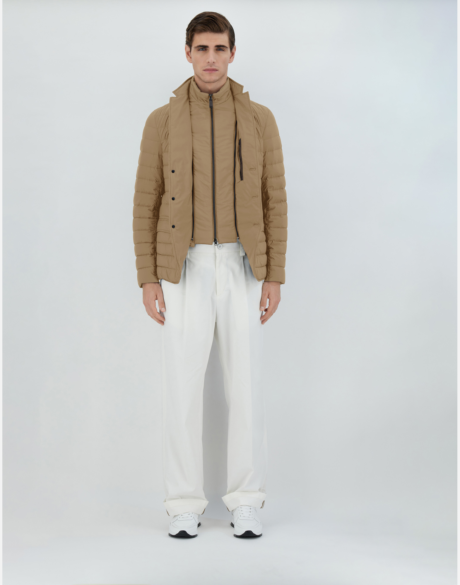 Herno Ecoage Blazer With Bib In Sand