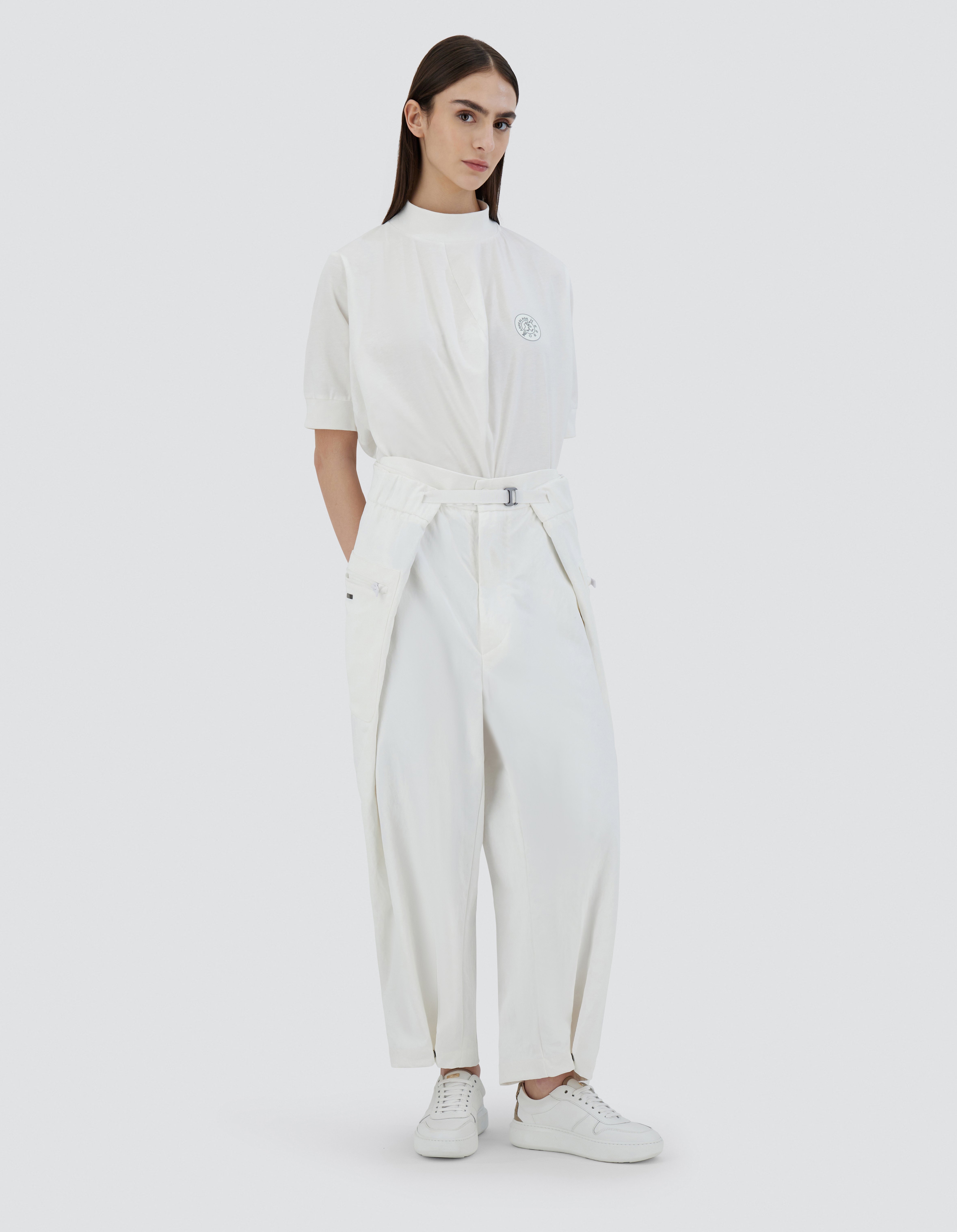 Herno Globe Trousers In Recycled Nylon Twill In White