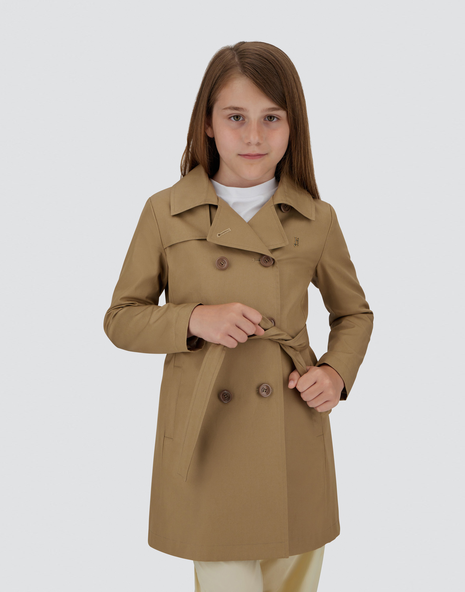 Herno Trench Coat In Dean In Camel