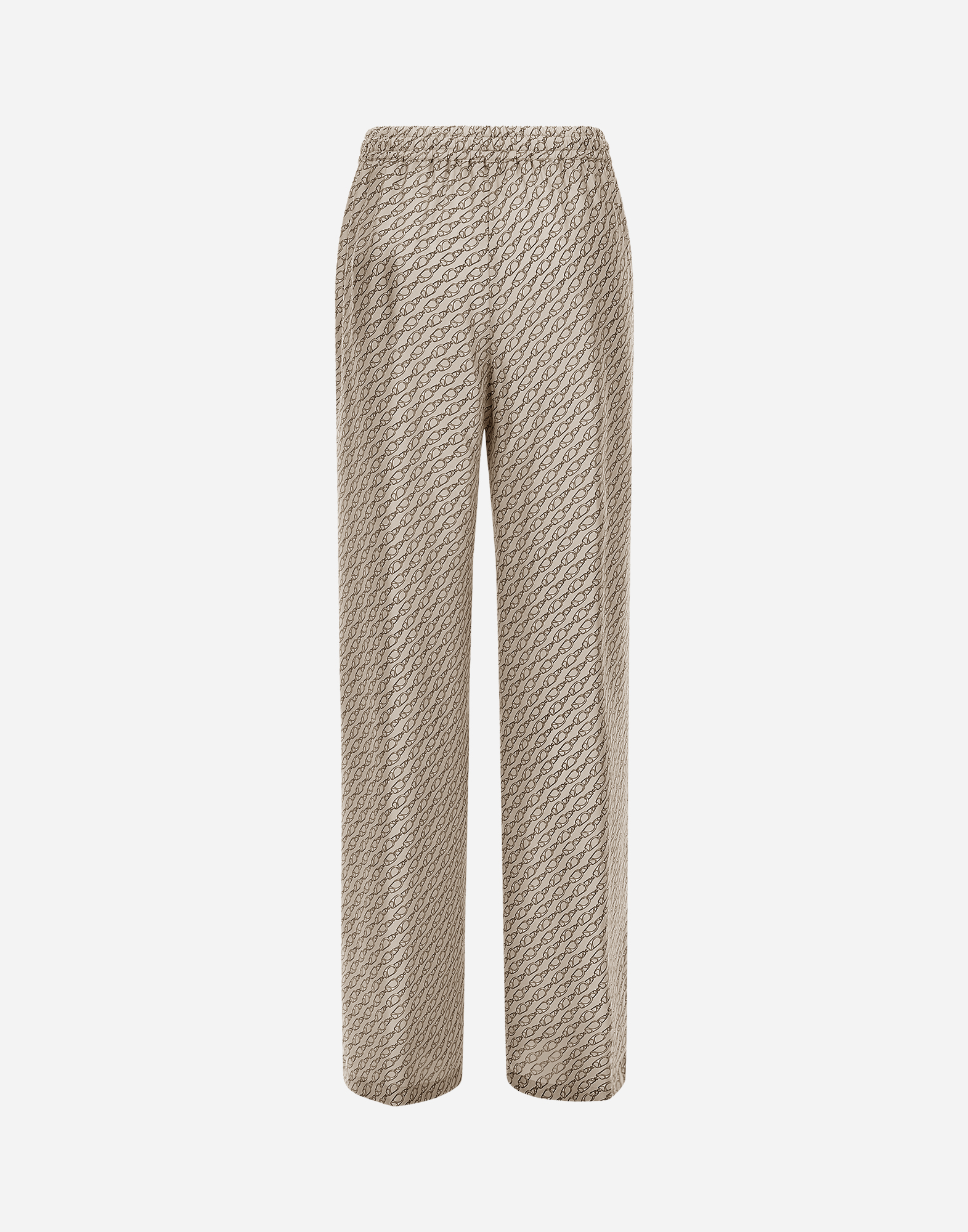 Herno Trousers In Iconic Print Silk In Camel