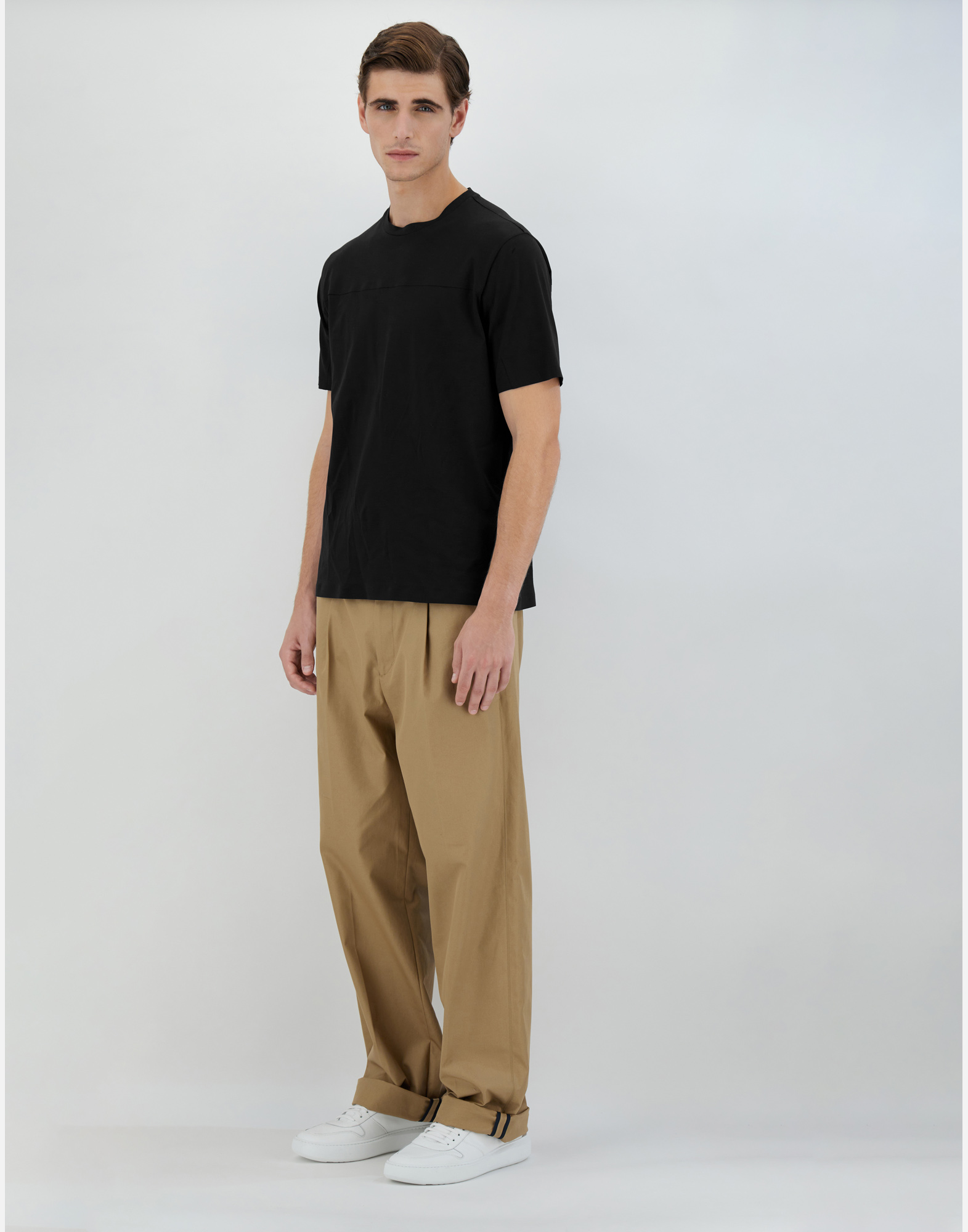 Herno Superfine Cotton Stretch T-shirt In Black