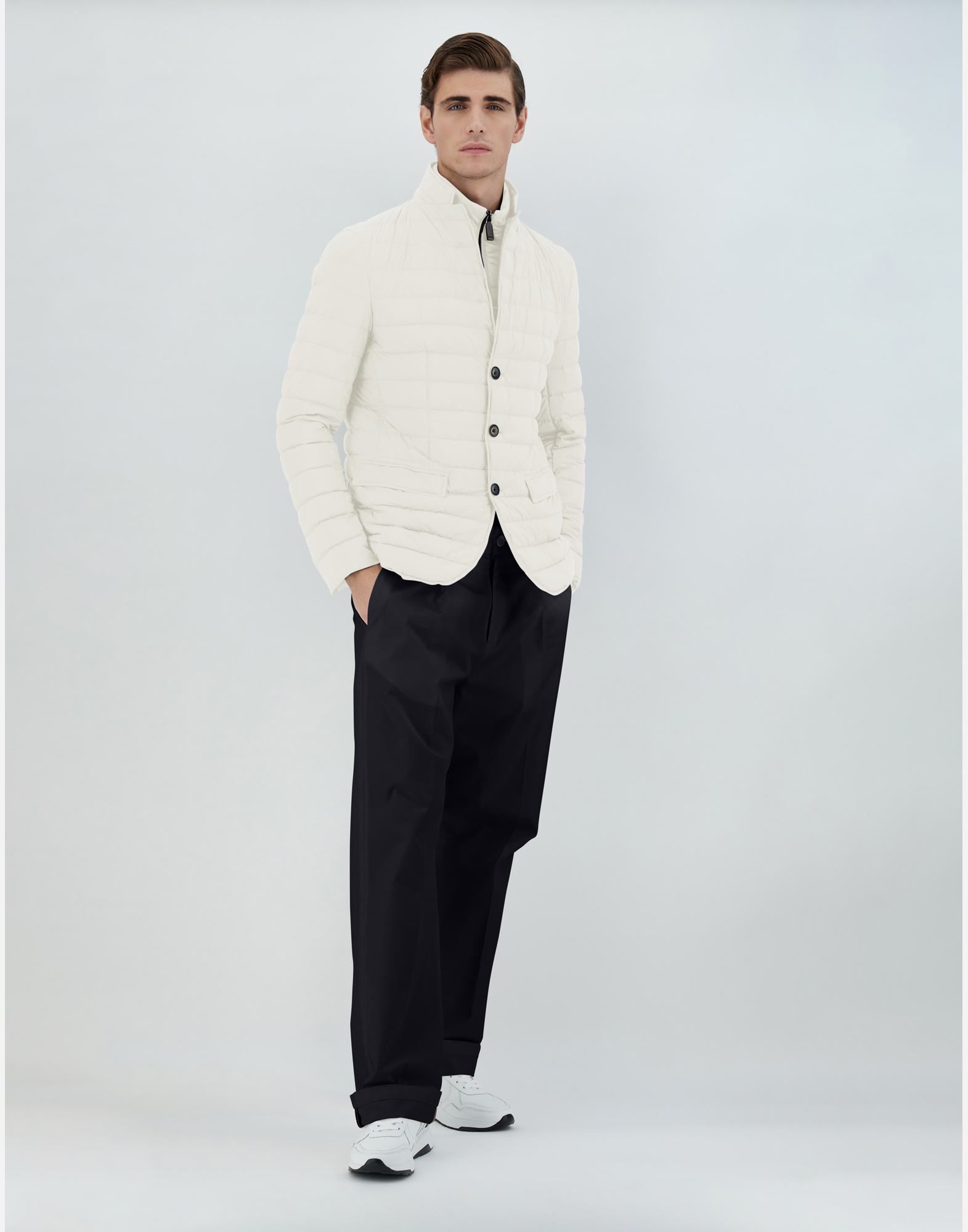 Herno Ecoage Blazer With Bib In White