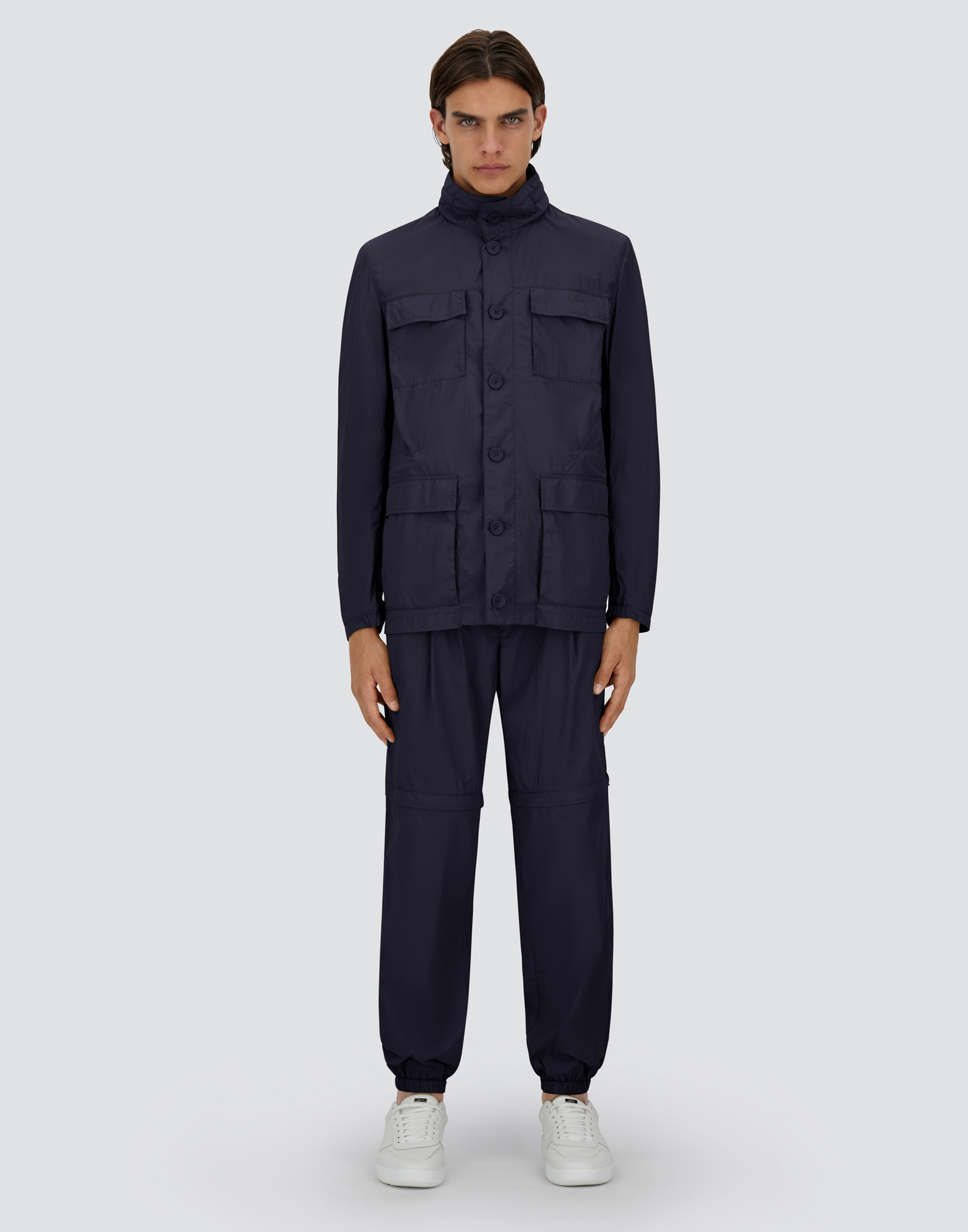 Shop Herno Ultralight Crease Field Jacket In Blue
