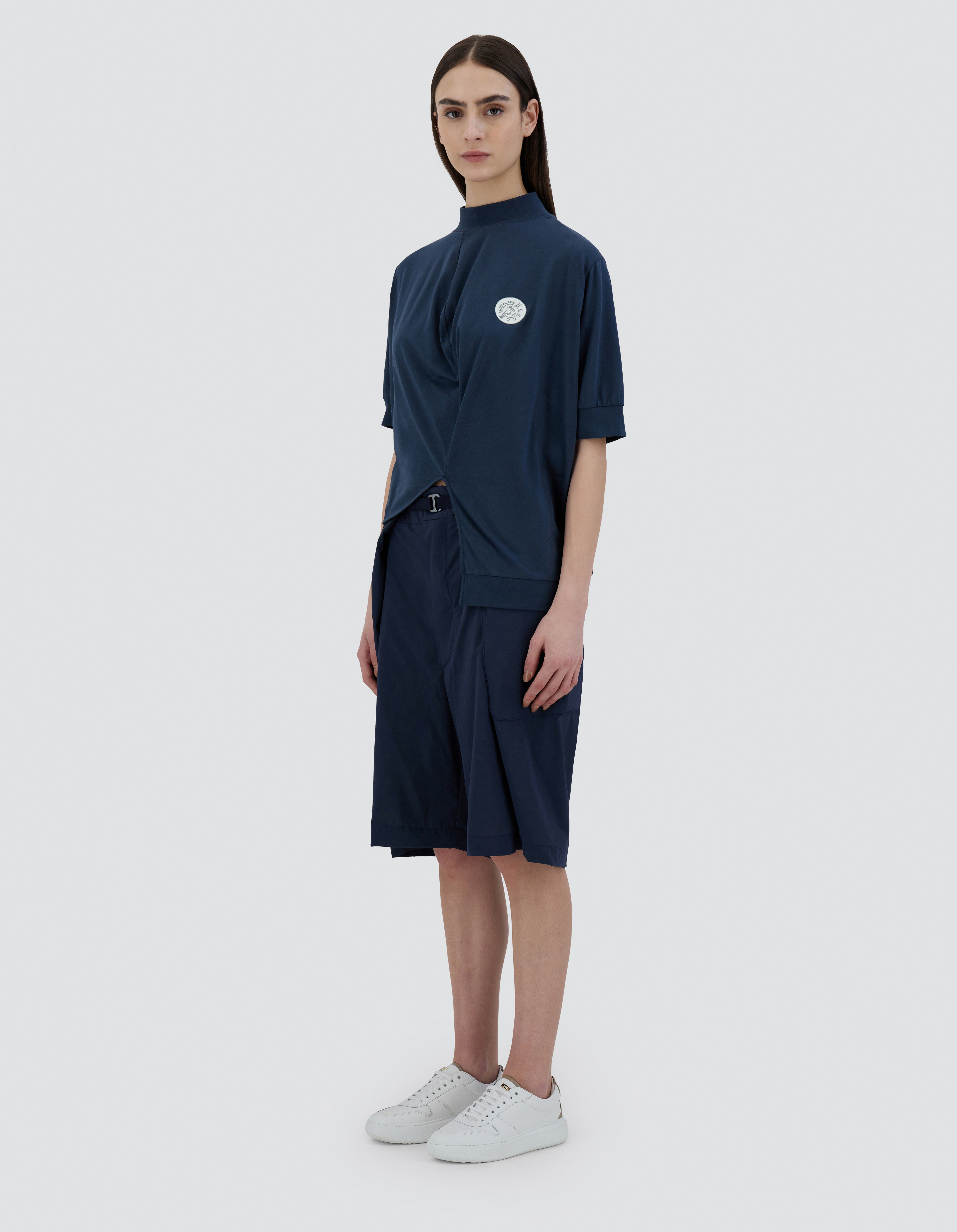 Herno Globe Sweater In Eco Jersey In Blue