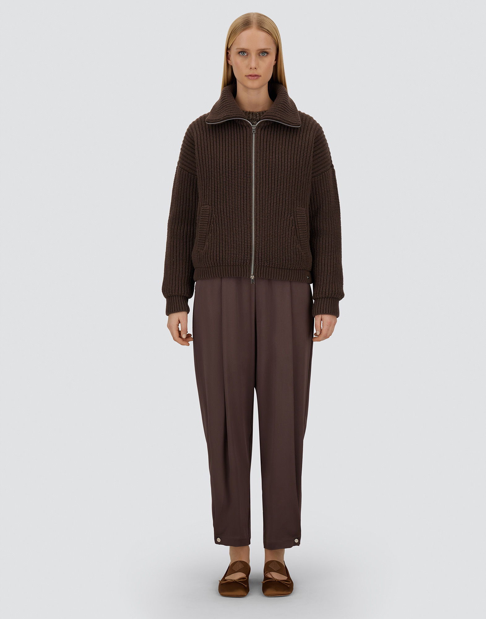 Herno Resort Cardigan In Infinity In Brown