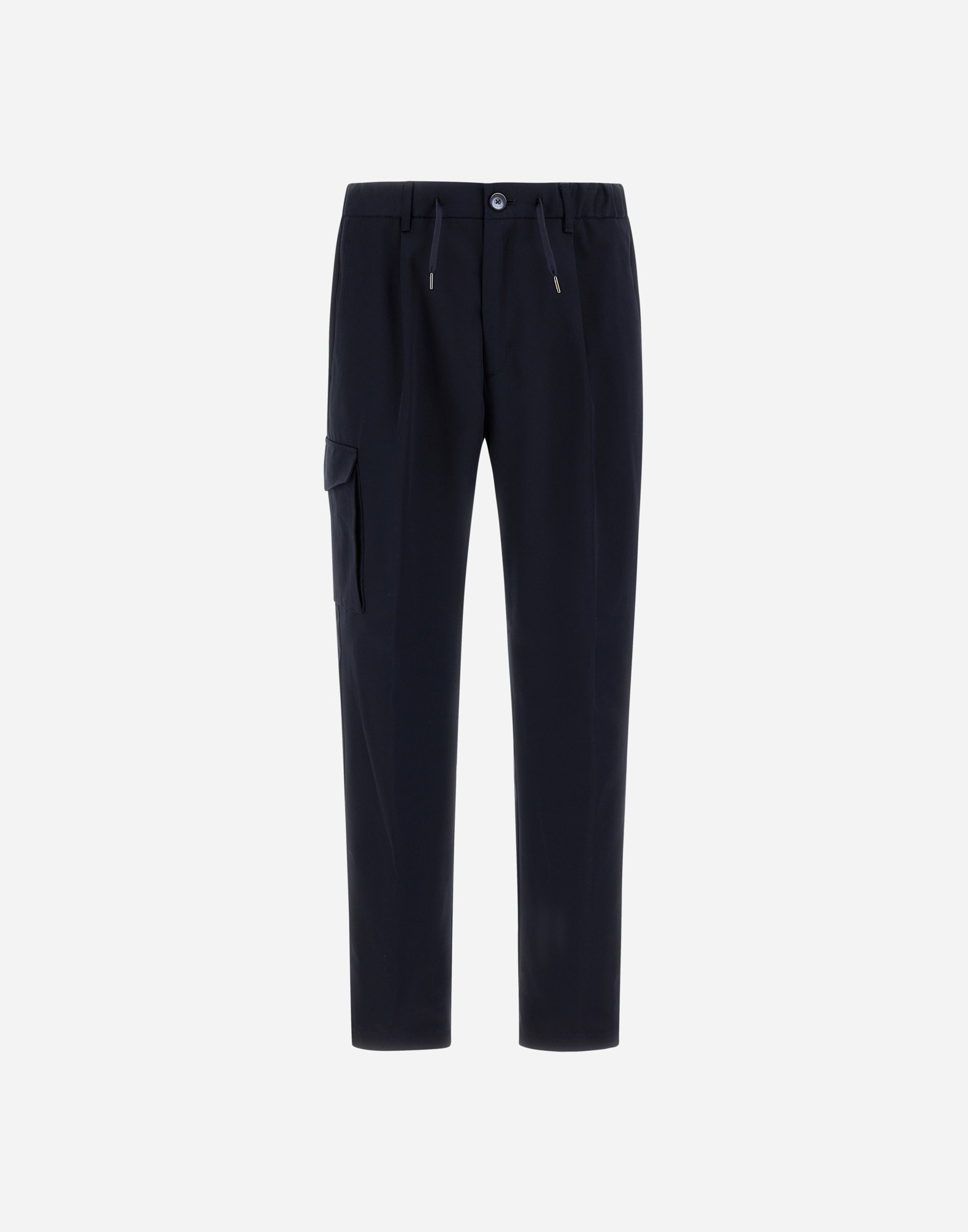 Herno Resort Cargo Trousers In Pure Cotton In Blue