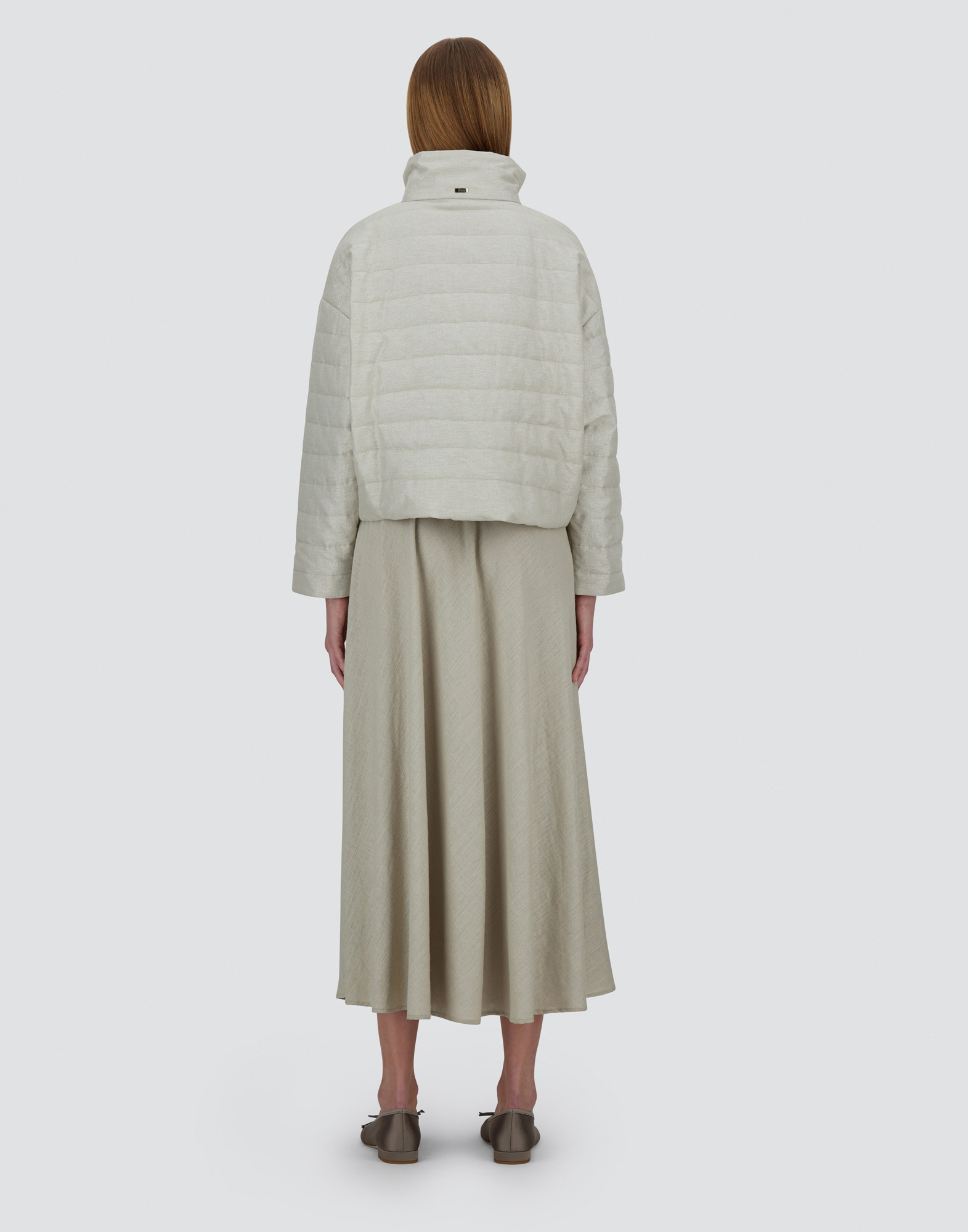 Herno Jacket In Bright Linen In Chantilly