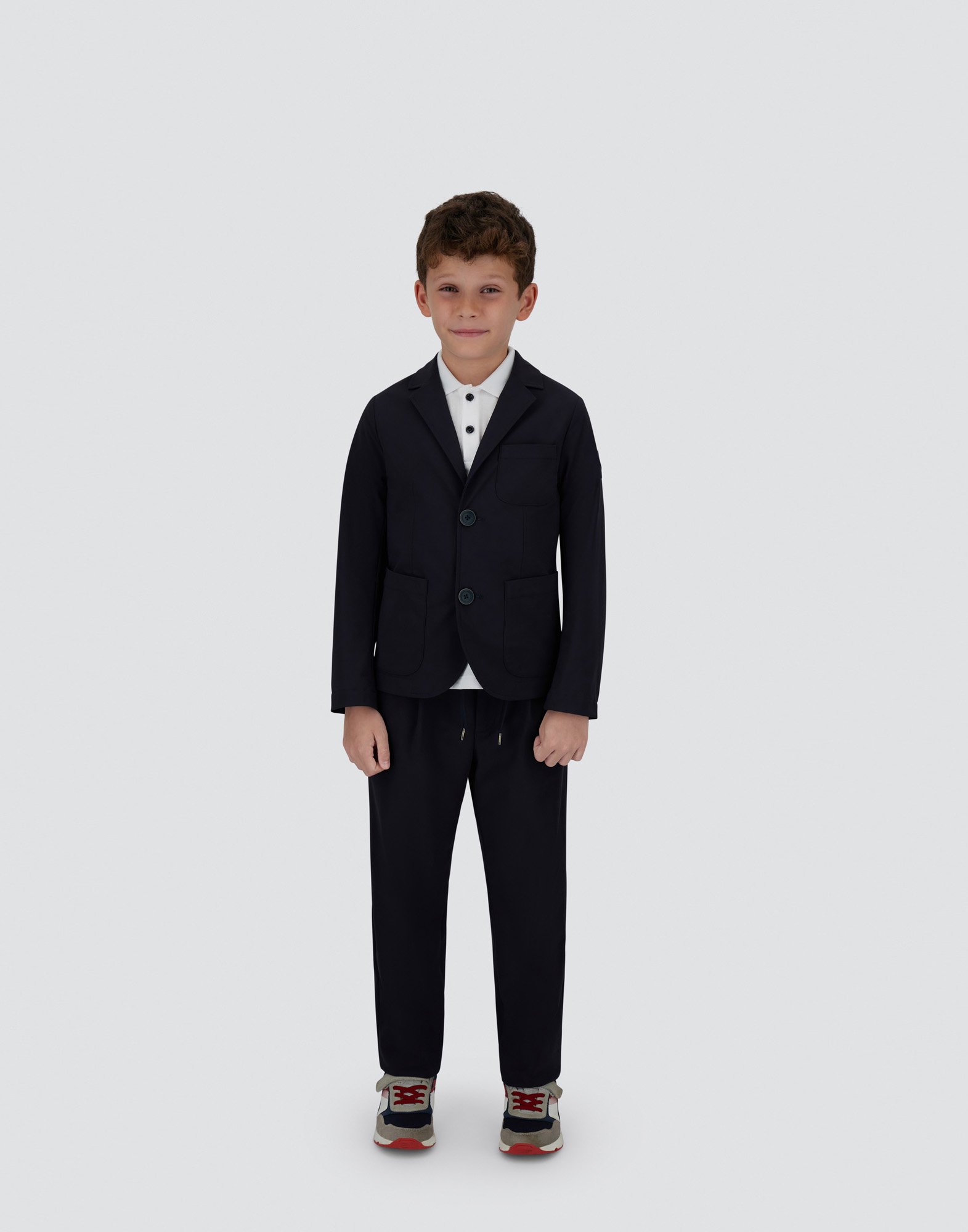 Herno Blazer In Stretch Tech Woven In Blu Navy