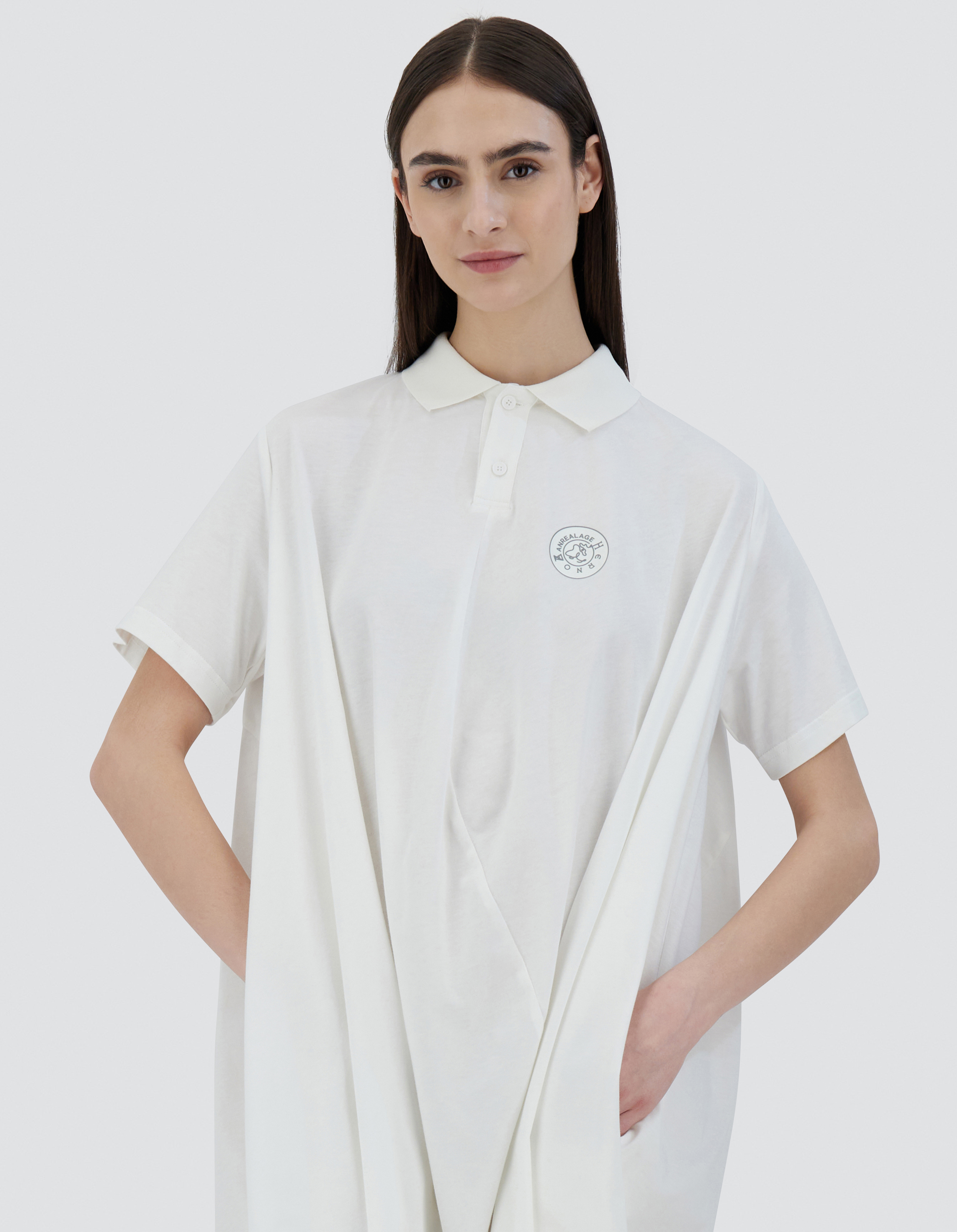 Herno Globe Polo In Eco Jersey In White