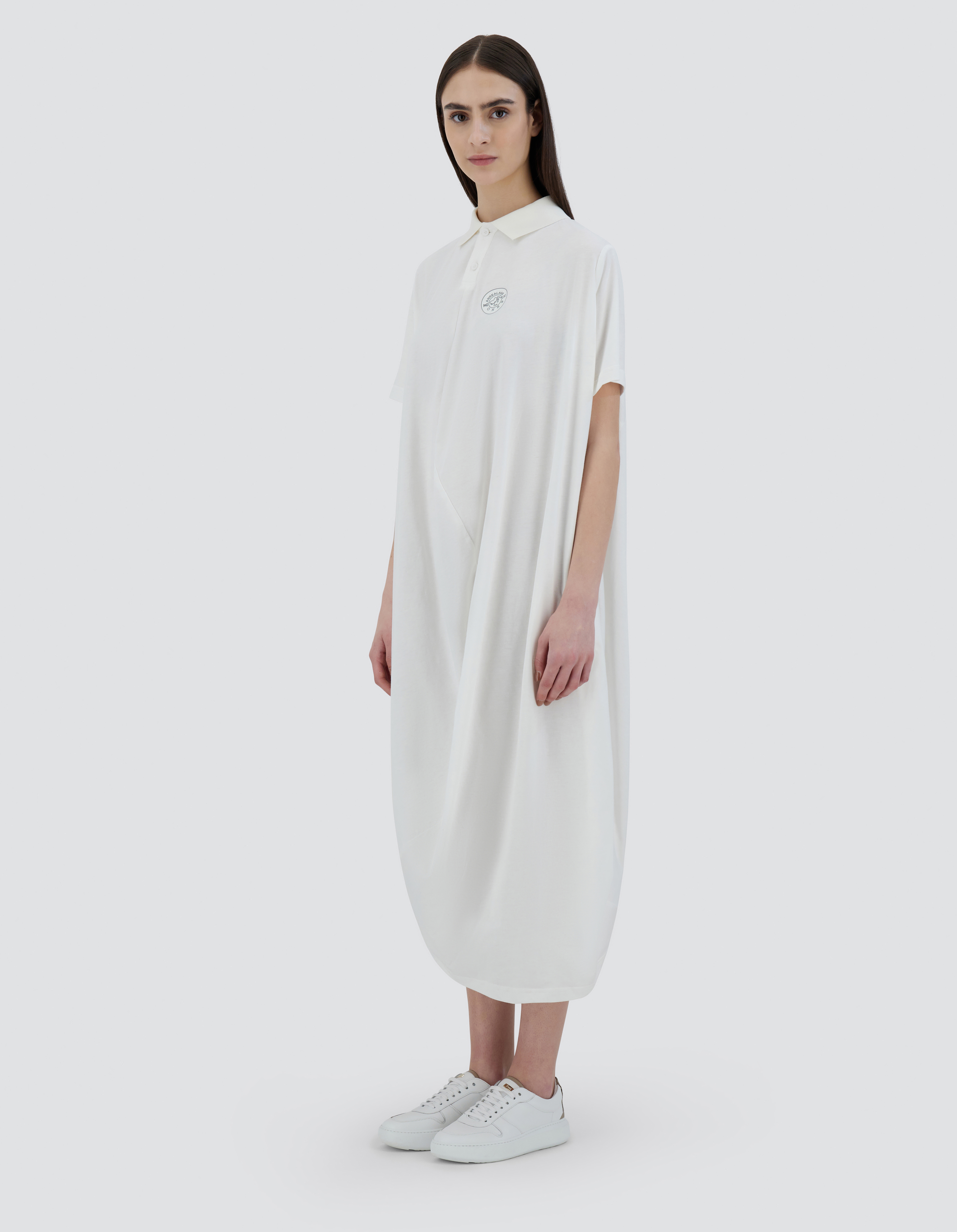 Herno Globe Polo In Eco Jersey In White