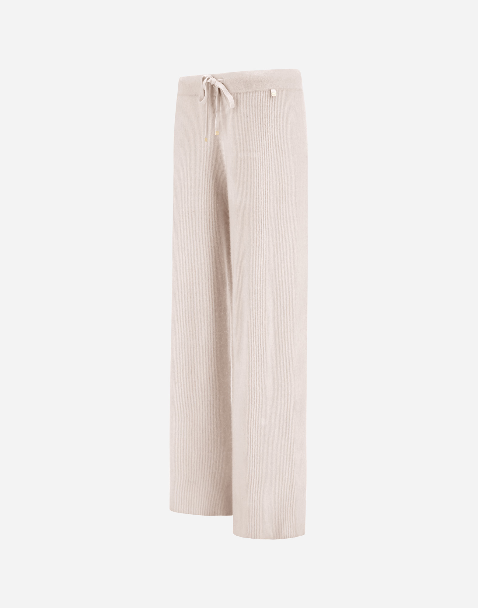 Herno Trousers In Ribbed Wool Cashmere In Chantilly
