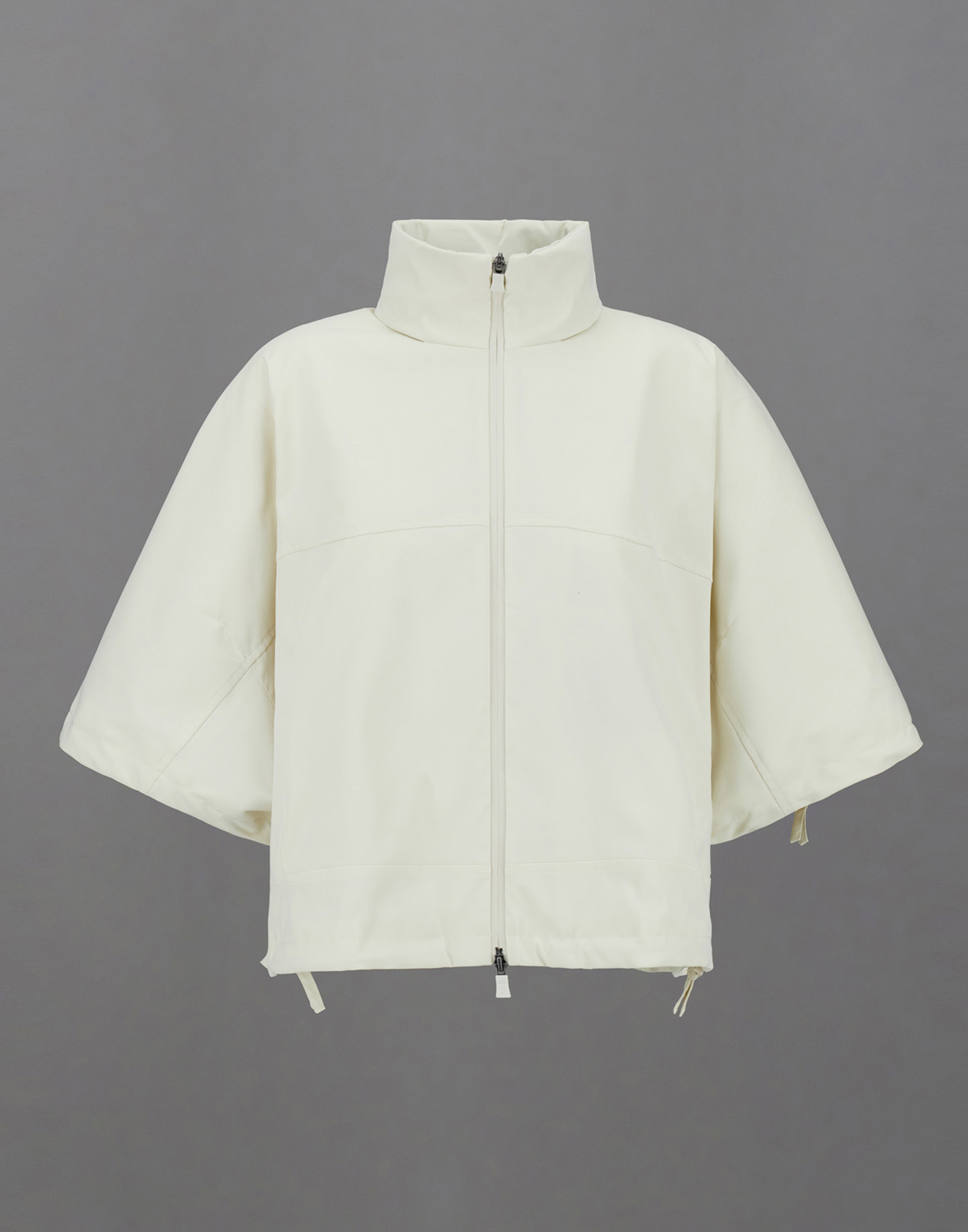 Herno Laminar Poncho In Organic-tech Feel And Extralight Stretch In Cream