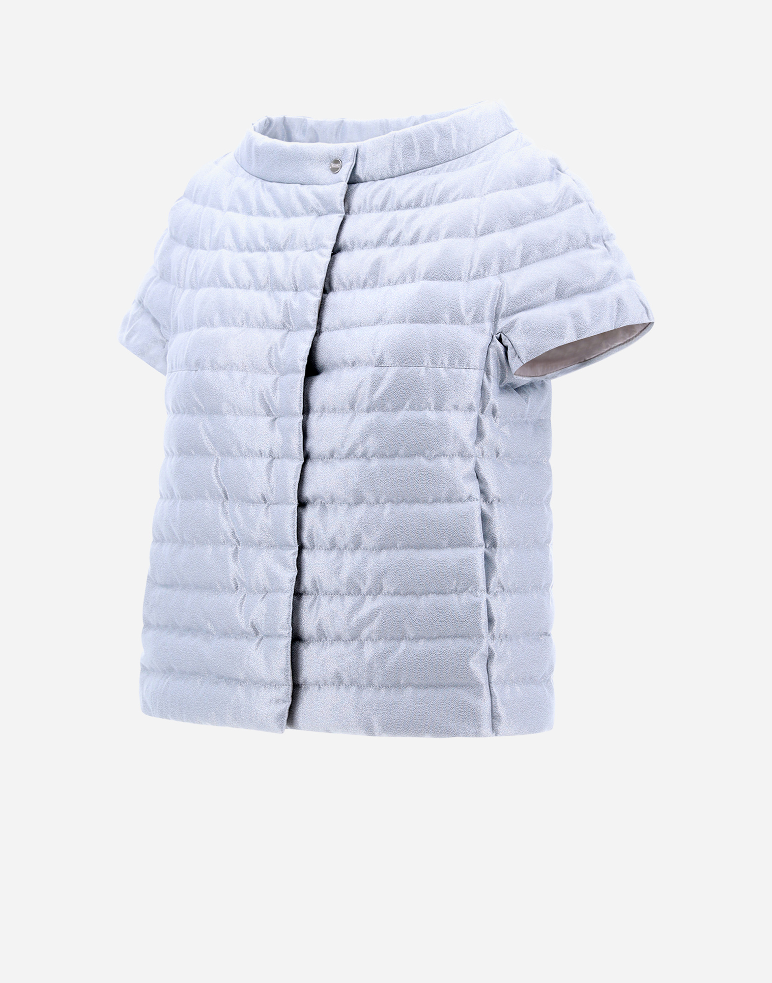 Herno Metallic Effect Cape In Pearl