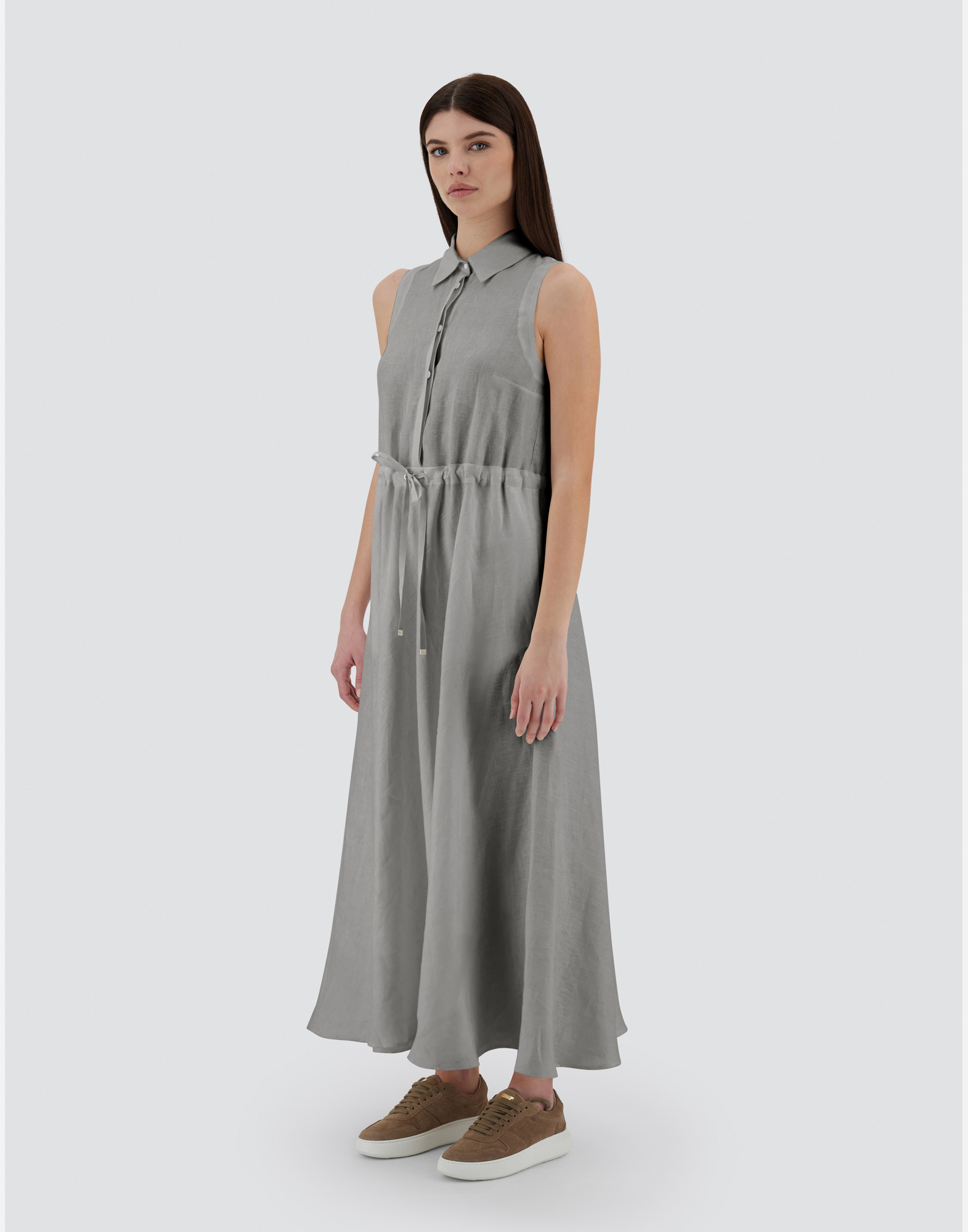 Herno Resort Dress In New Lino In Chantilly