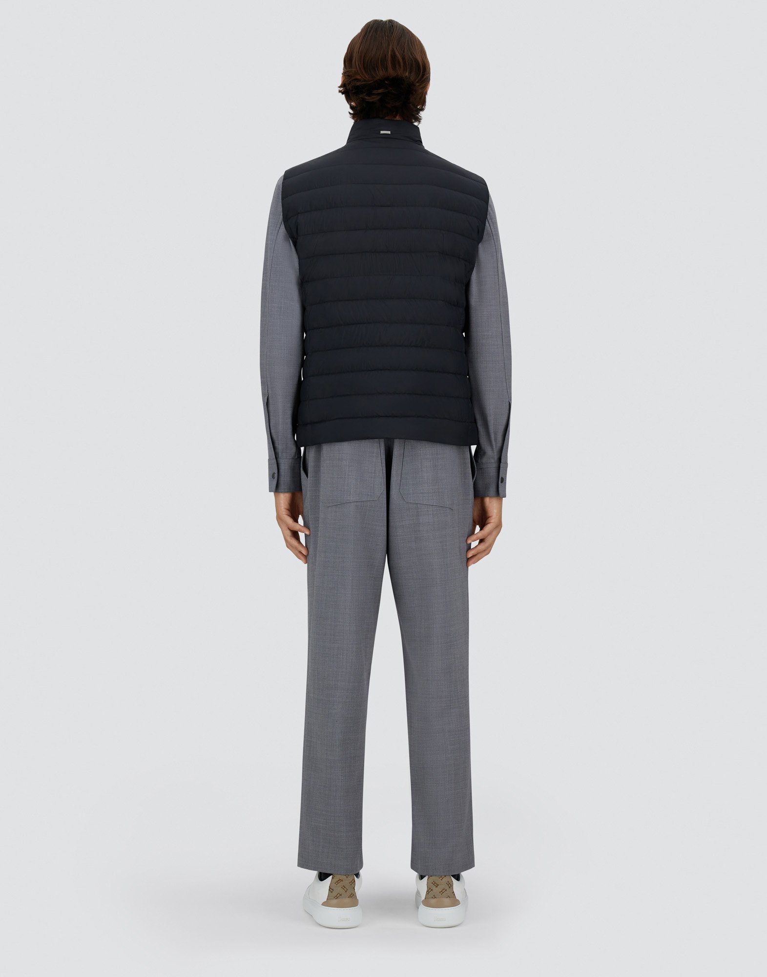 Herno Ecoage And Monogram Gilet In Blu Navy