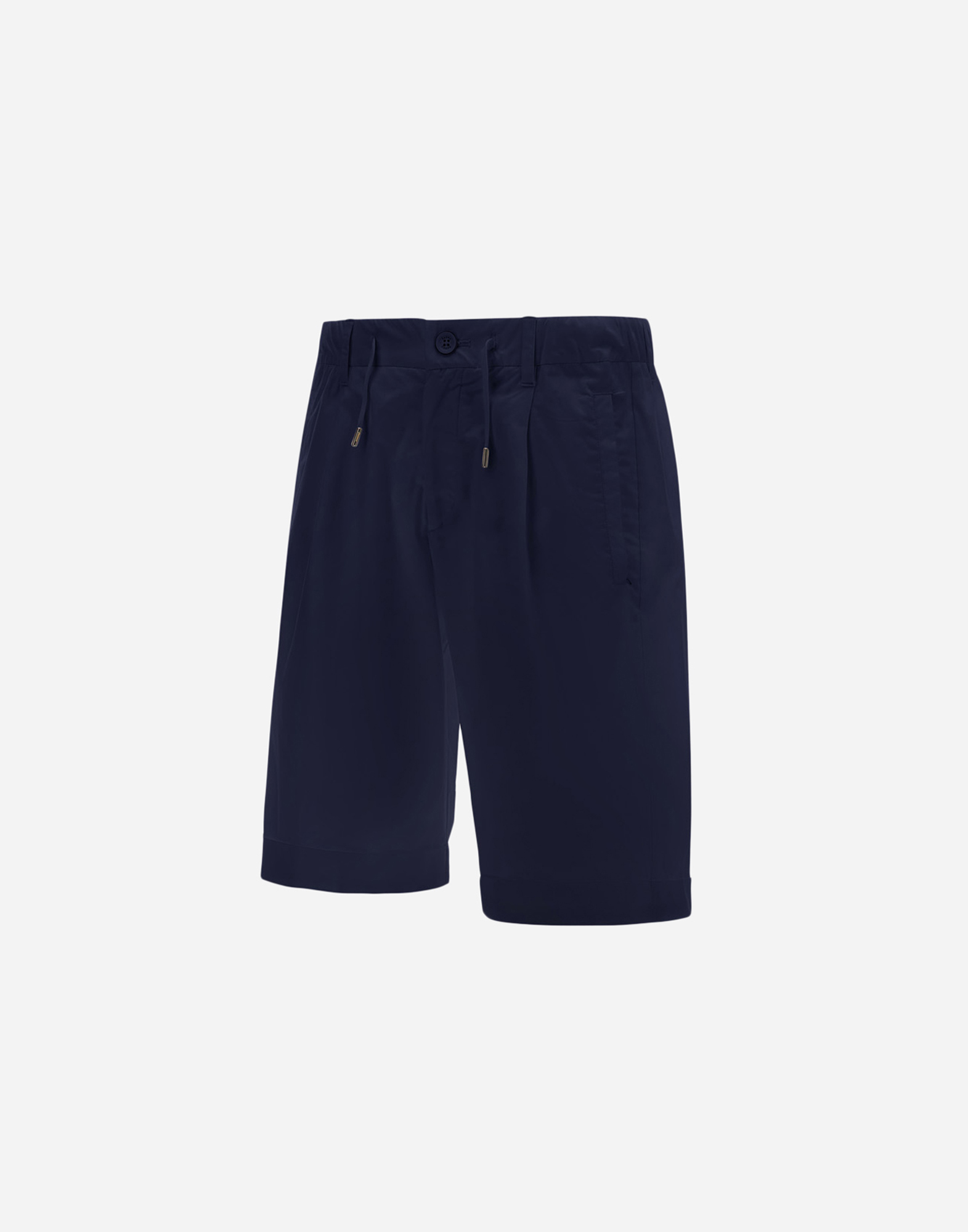 Herno Light Cotton Stretch Shorts In Blu Navy