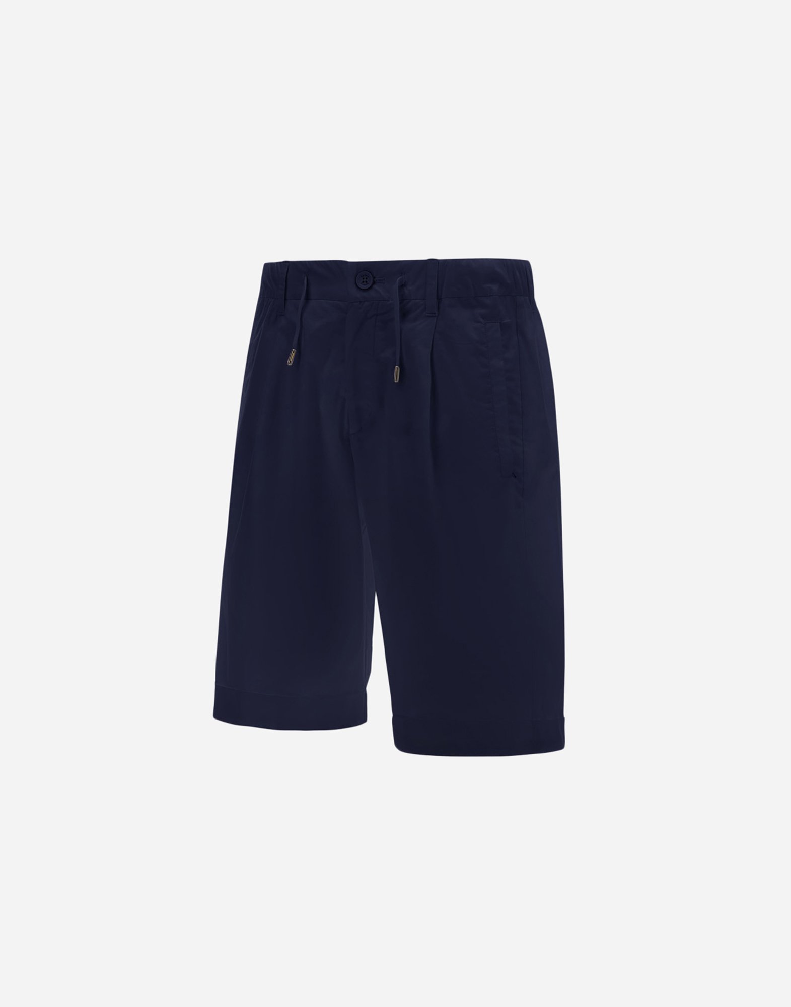 Herno Light Cotton Stretch Shorts In Blu Navy