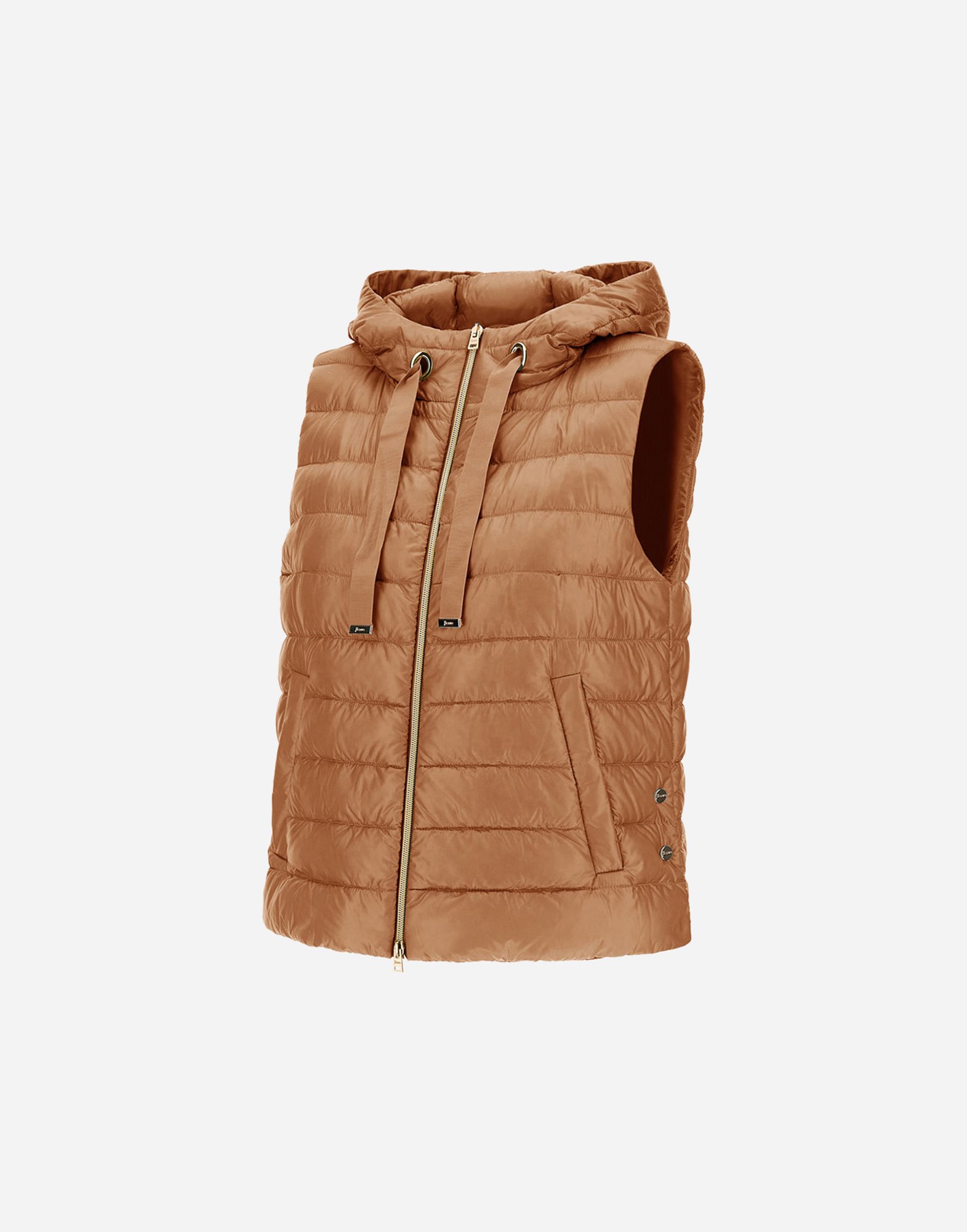 Herno Vest In Nylon Ultralight And Monogram In Camel