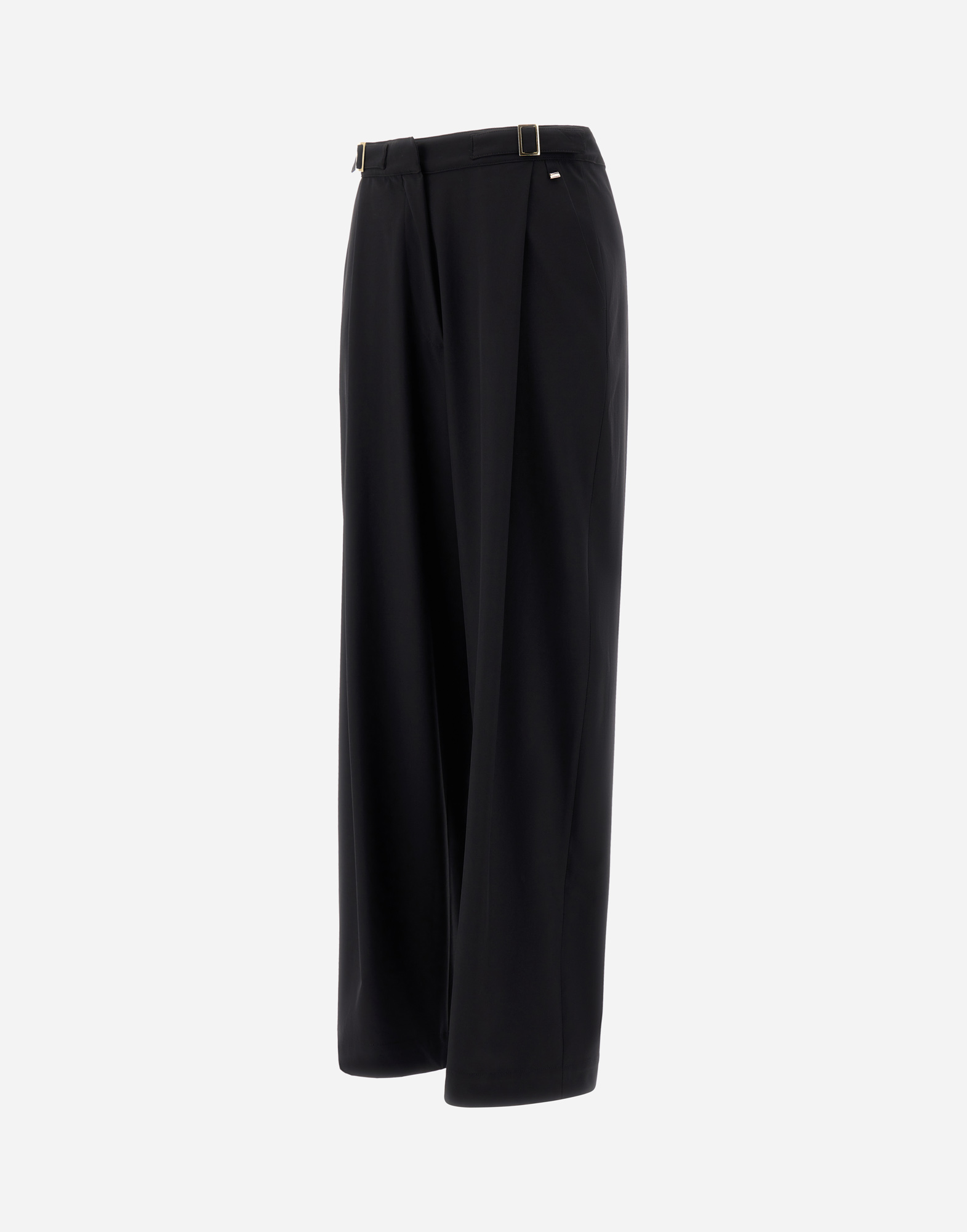 Herno Straight Leg Trousers With Elasticized Waist And Pockets In Black