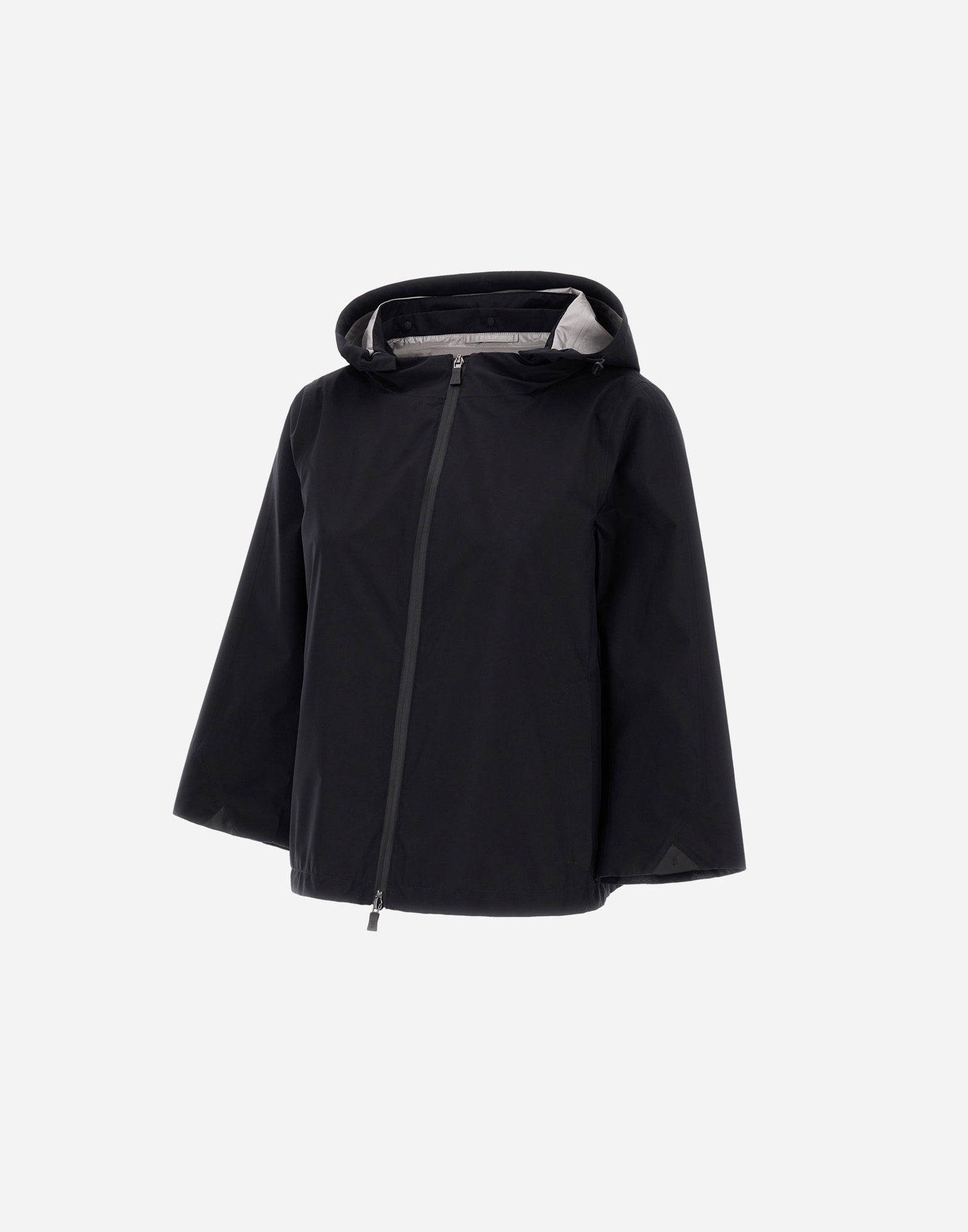 Herno Goretex New Paclite Zipper Cape In Black
