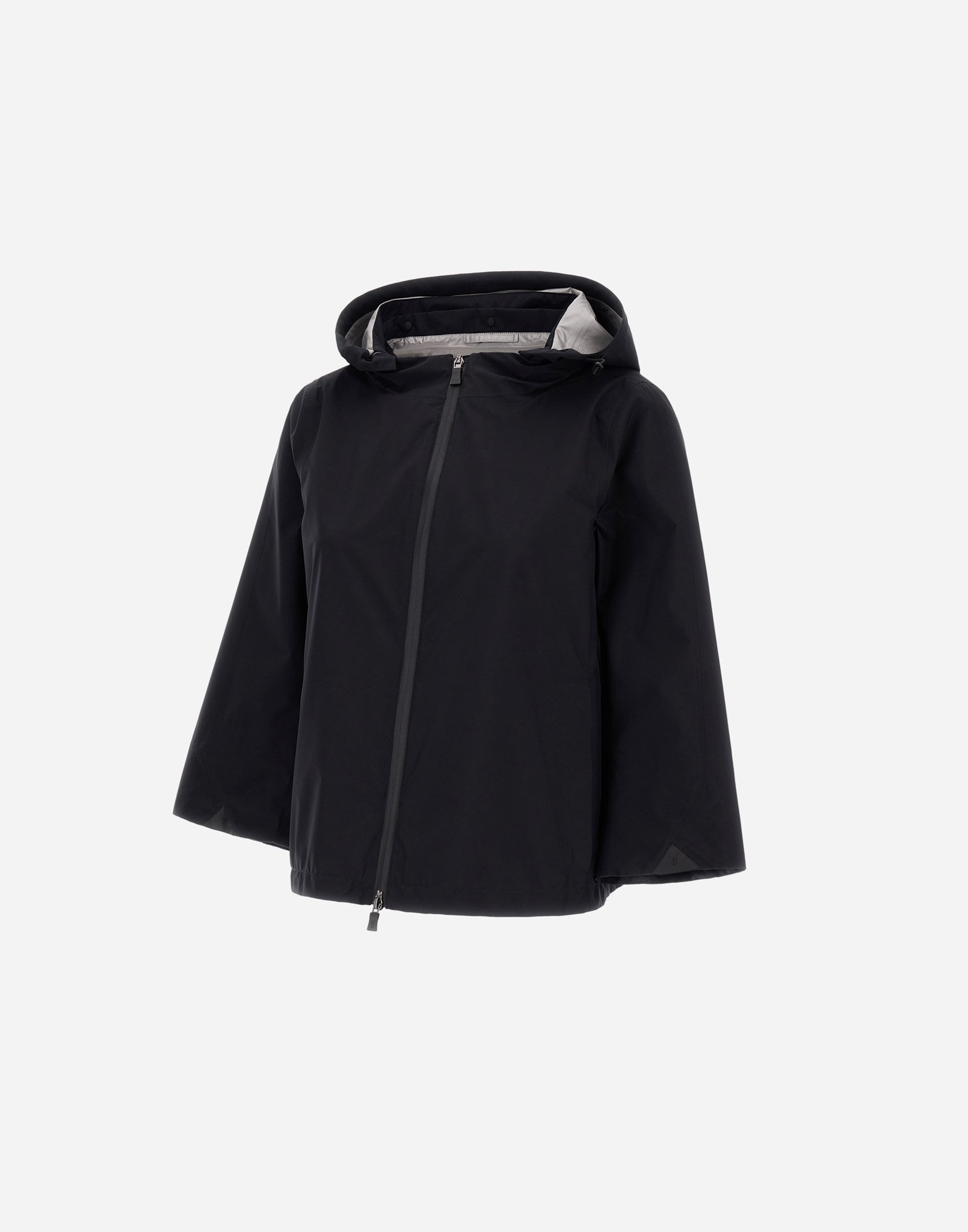 Herno Goretex New Paclite Zipper Cape In Black