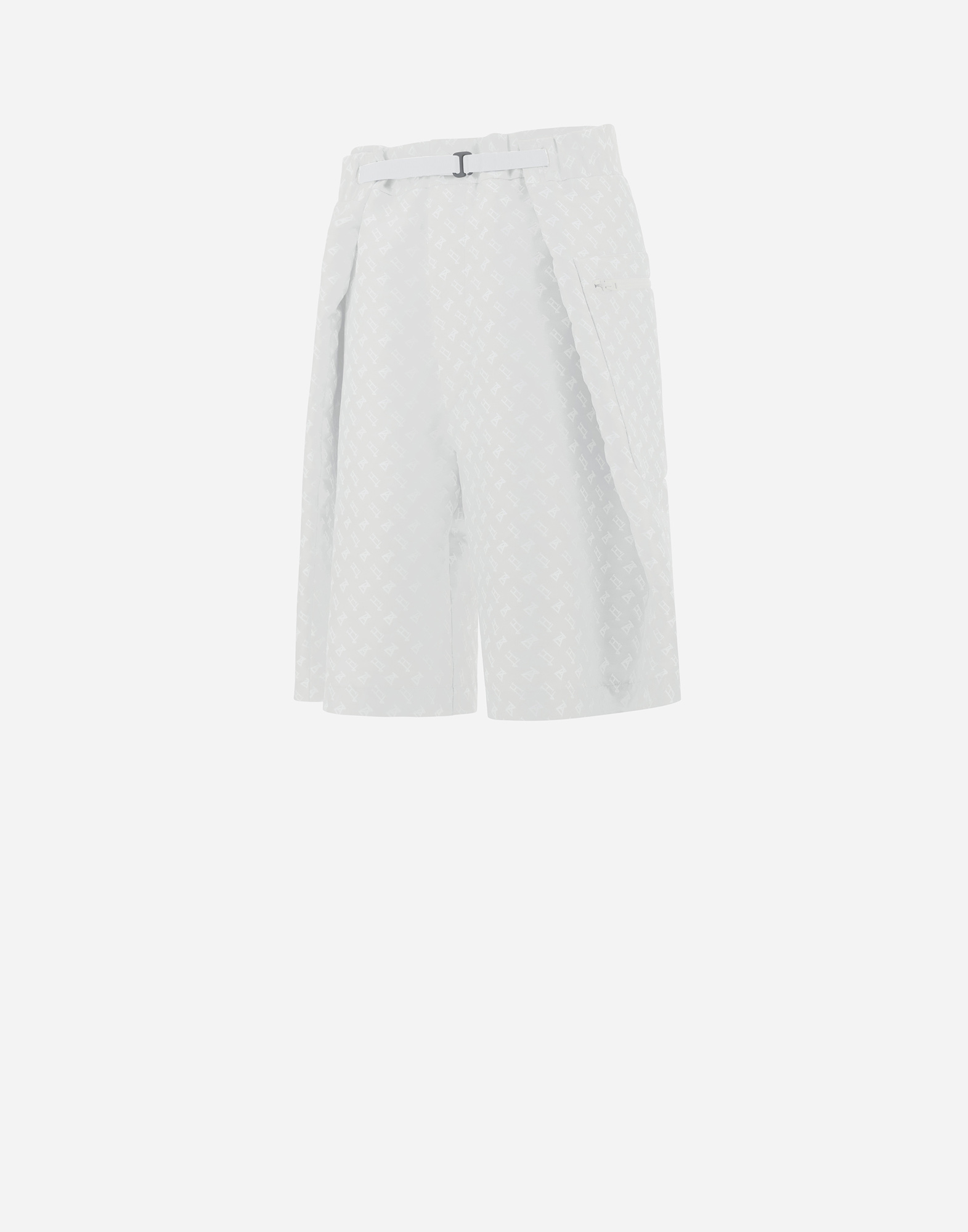 Herno Globe Cropped Trousers In Photocromatic Monogram In White