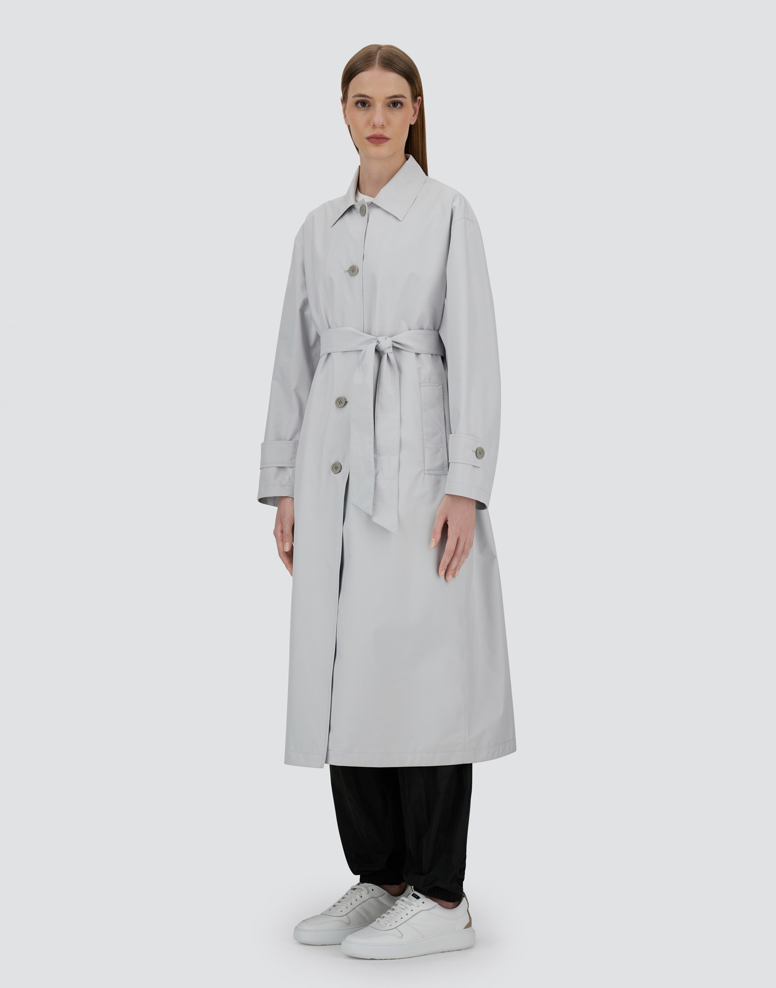 Herno Trench Coat In Paclite In Ice