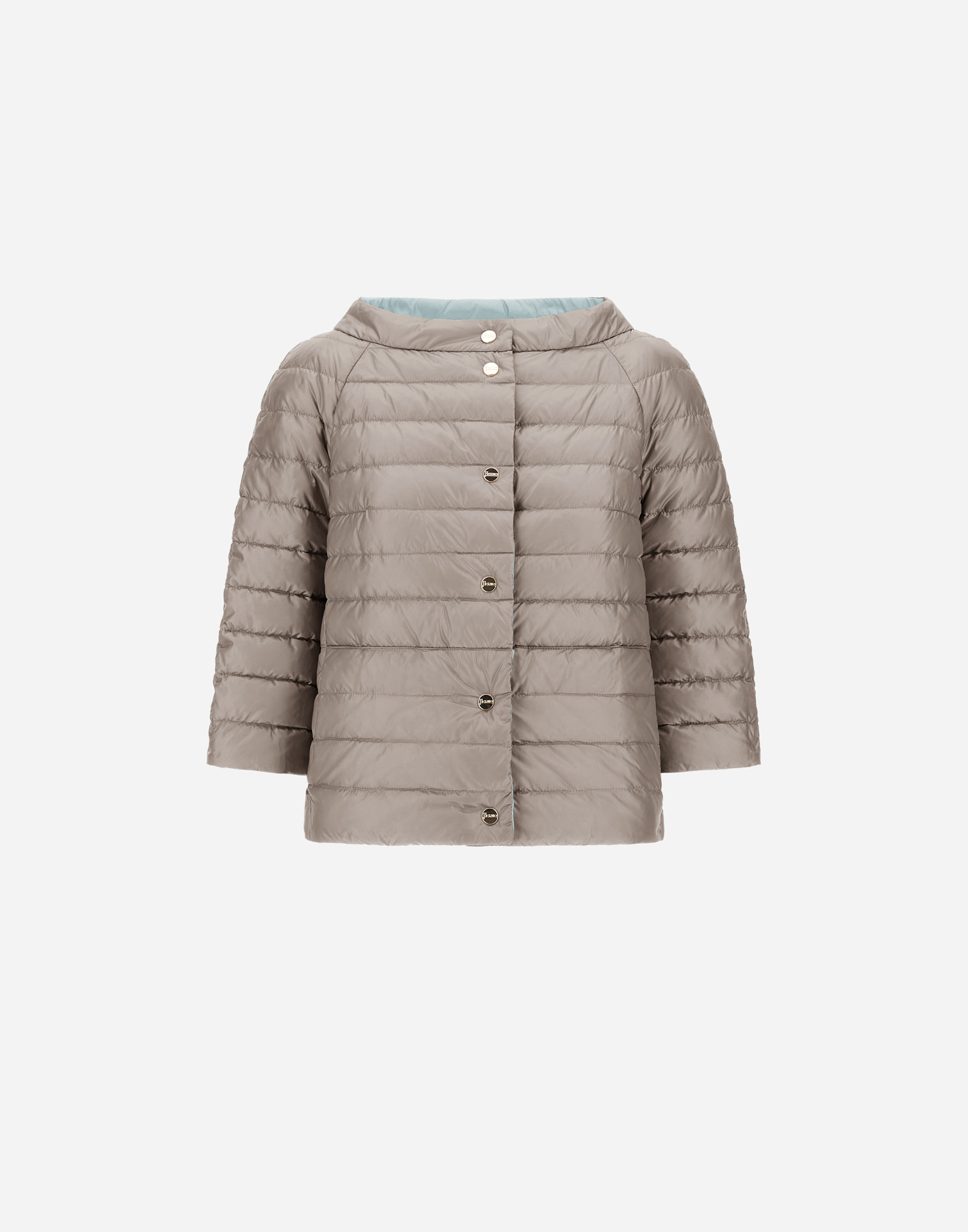 Shop Herno Reversible Cape Nylon Ultralight In Light Blue/ice