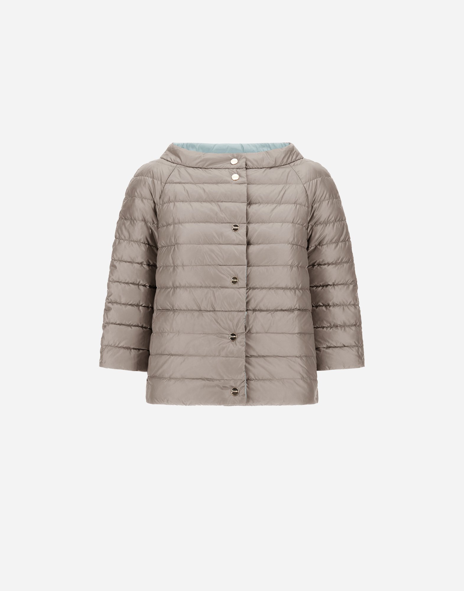 Shop Herno Reversible Cape Nylon Ultralight In Light Blue/ice