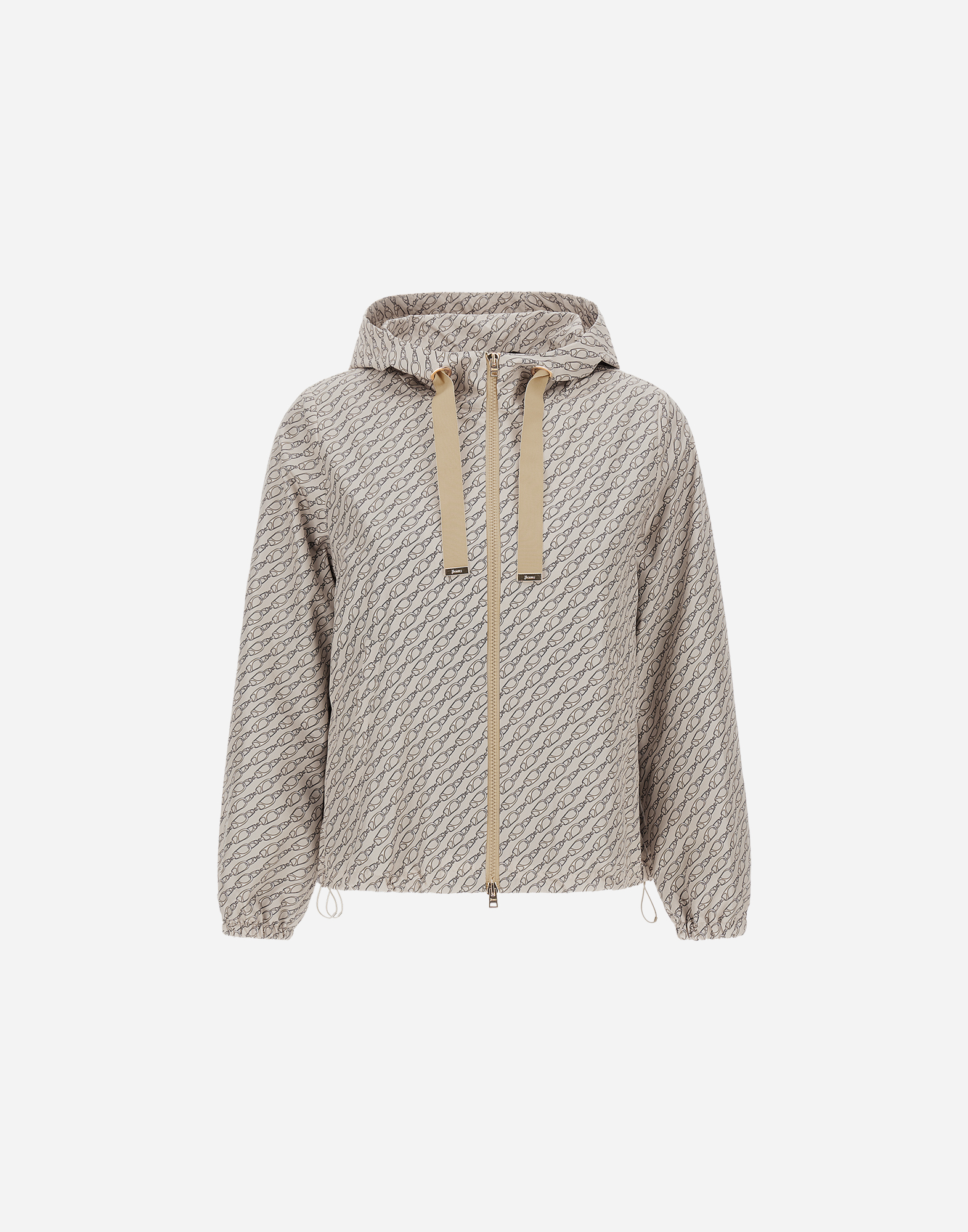 Herno Jacket In Nylon Iconic Print In Camel