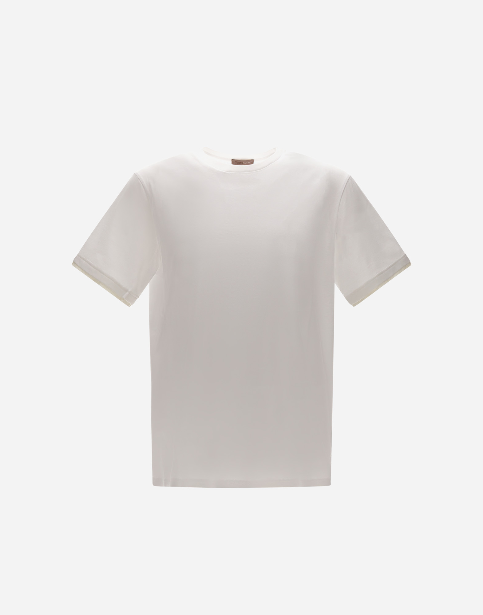 Herno Men Resort T-shirt In Cotton And Light Stretch Nylon In White