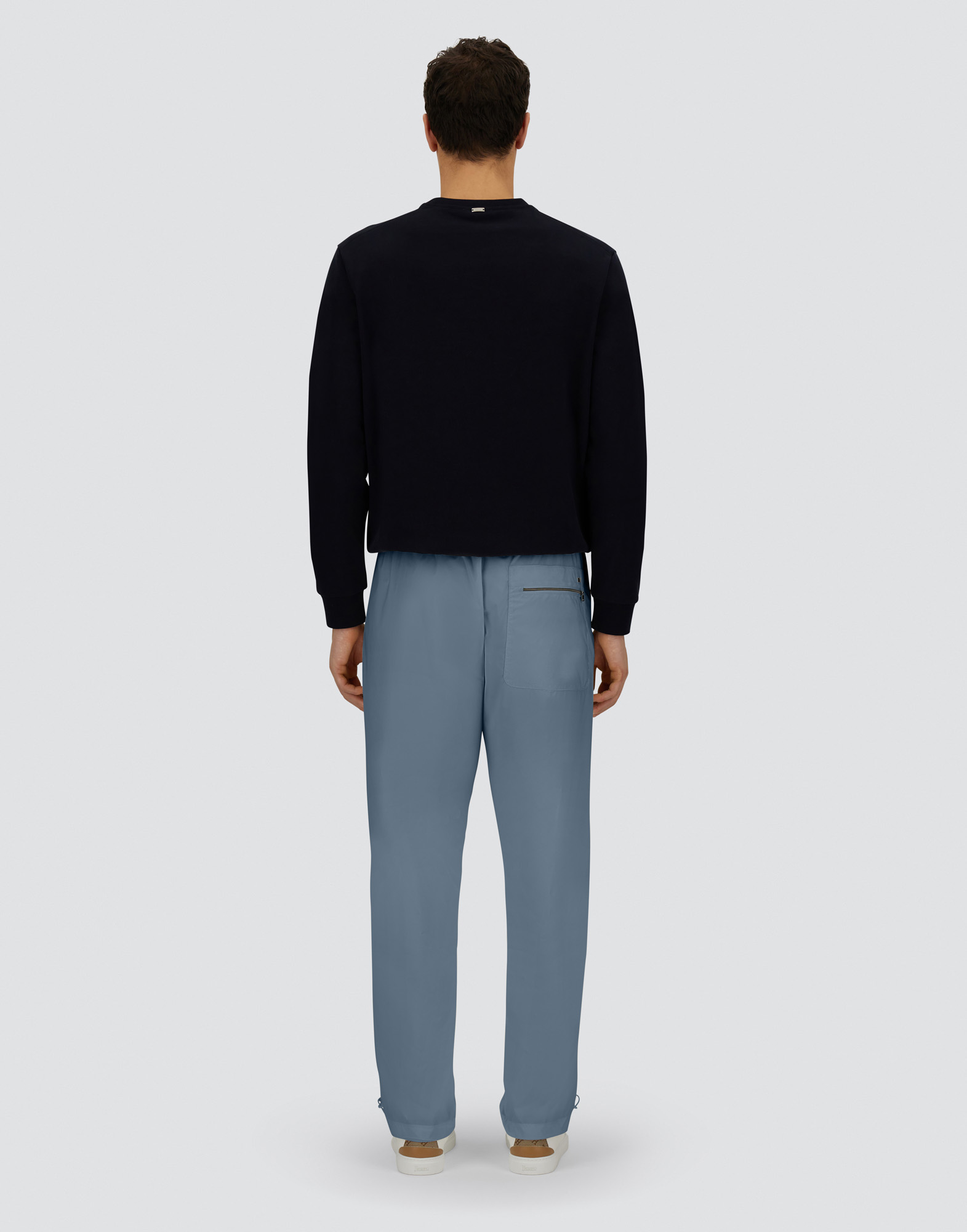Herno Resort Trousers In Light Nylon Stretch In Blue