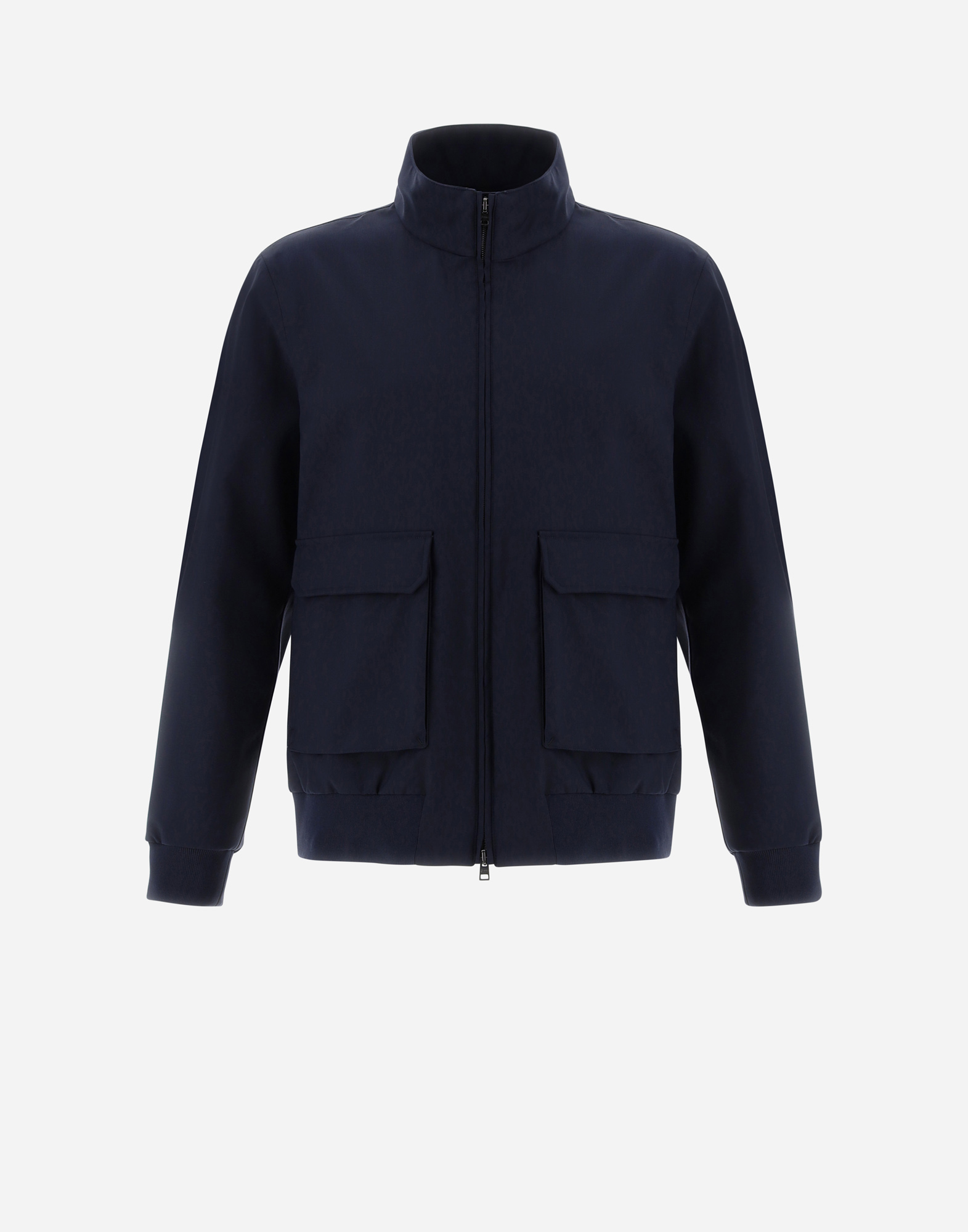 Shop Herno Layers Wool Storm Bomber Jacket In Blue